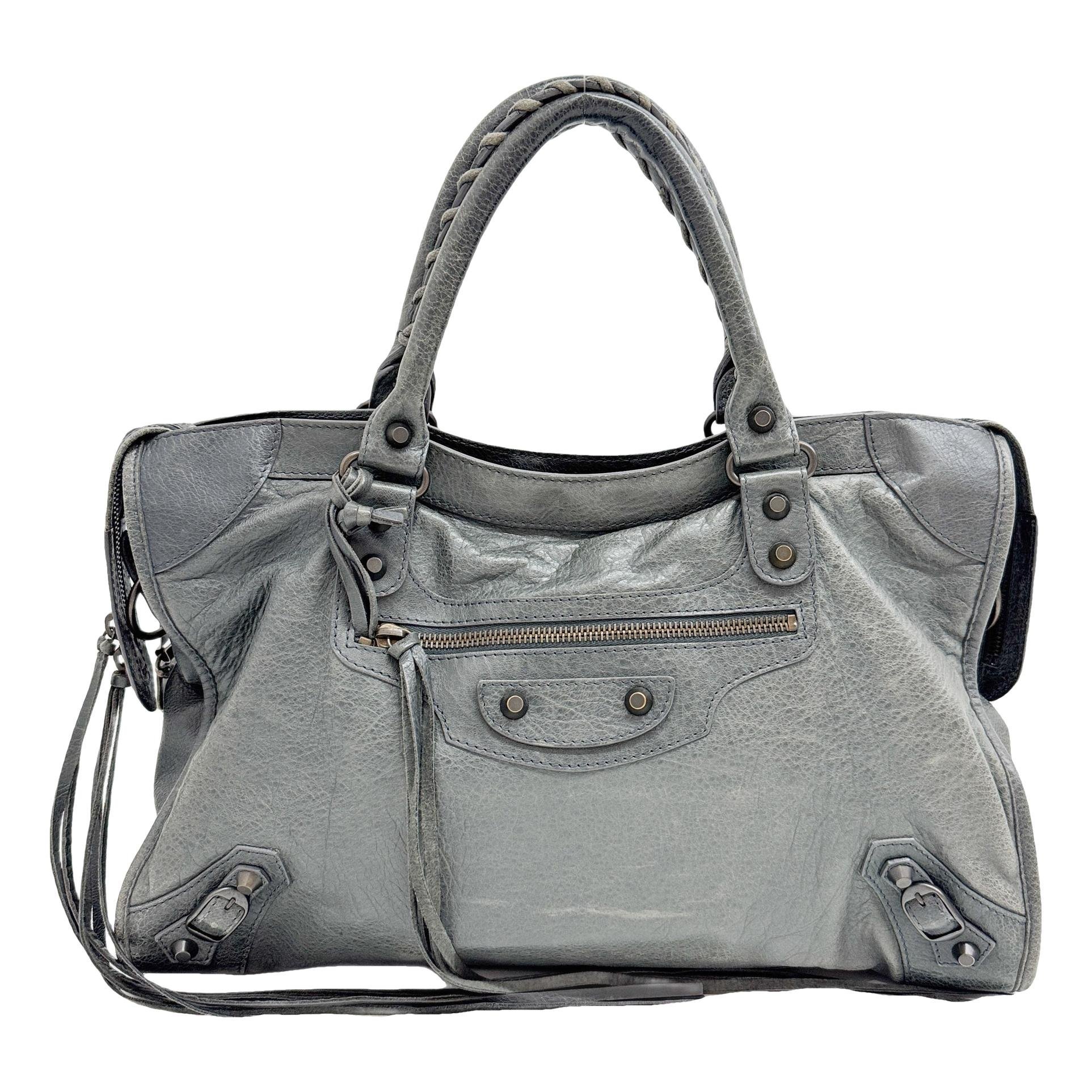 City leather handbag