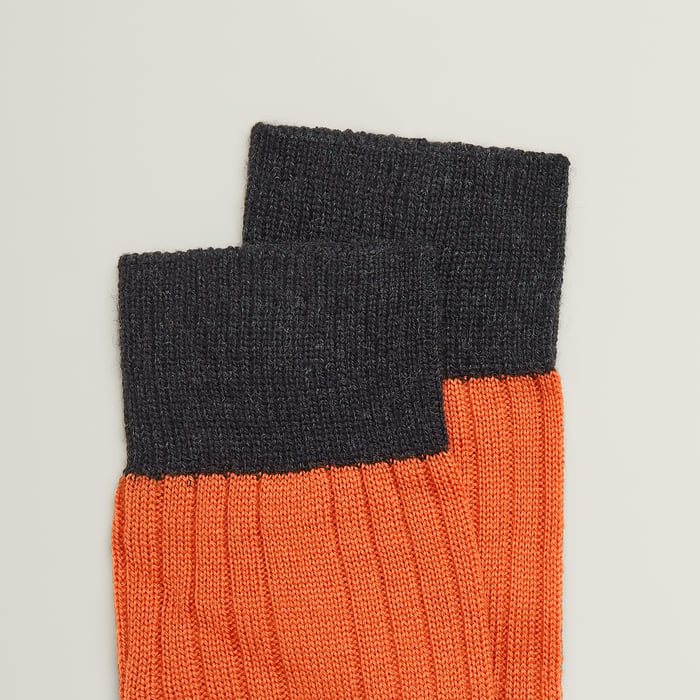 Orange Hermès "H" Embroidery Socks