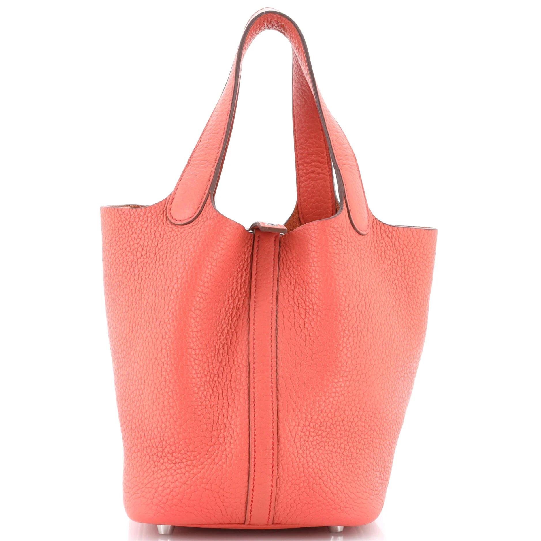 Picotin leather tote