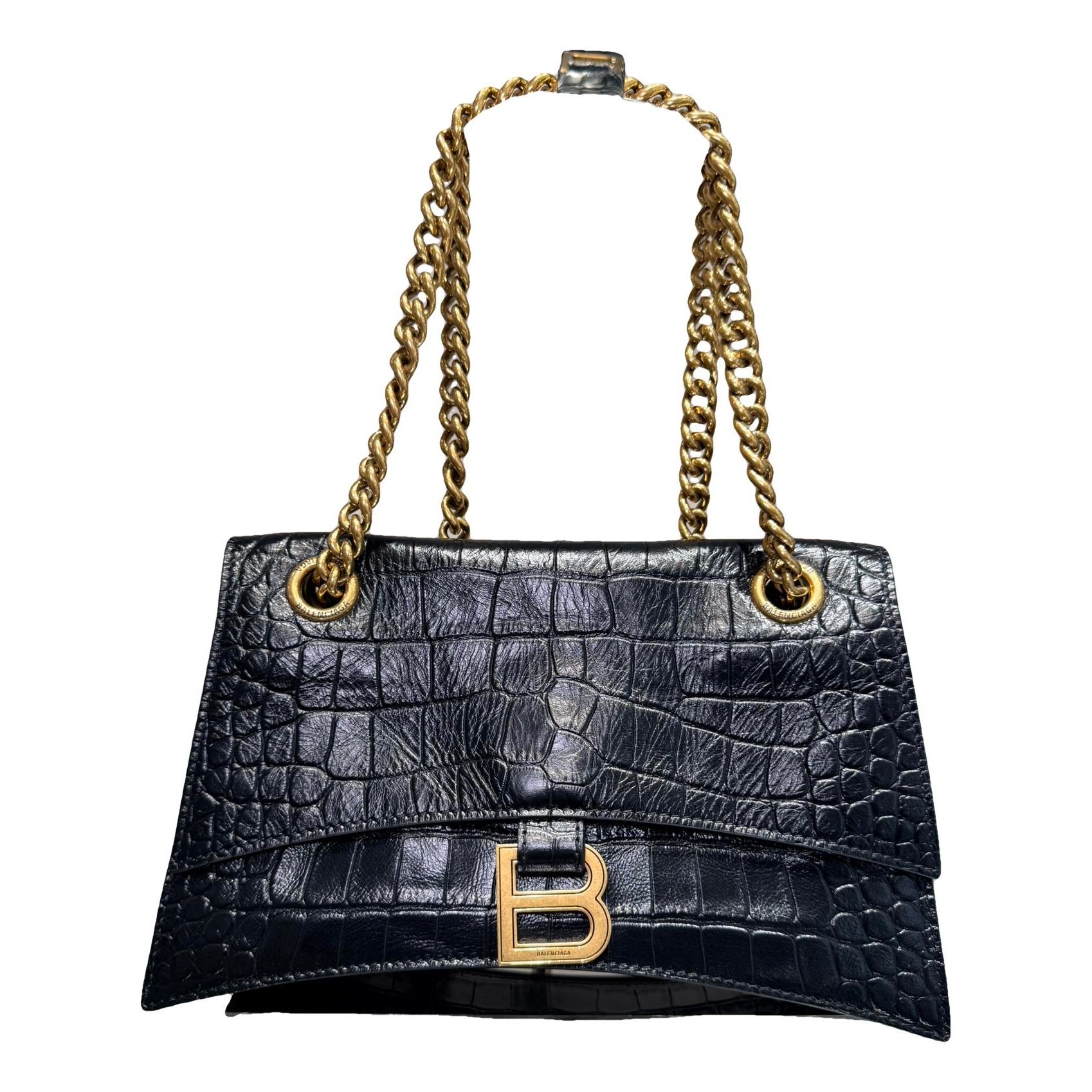 Crush leather handbag