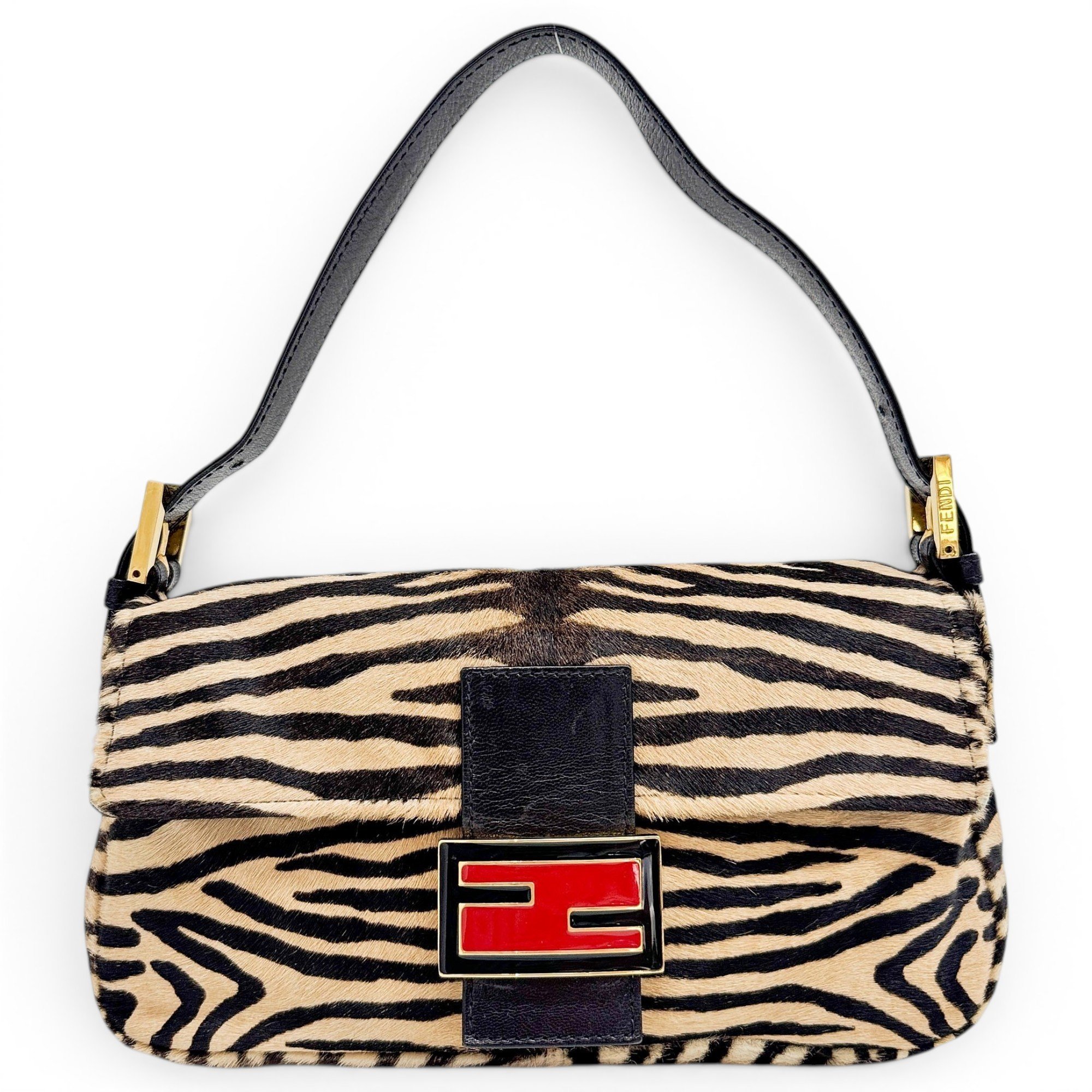 Baguette pony-style calfskin handbag
