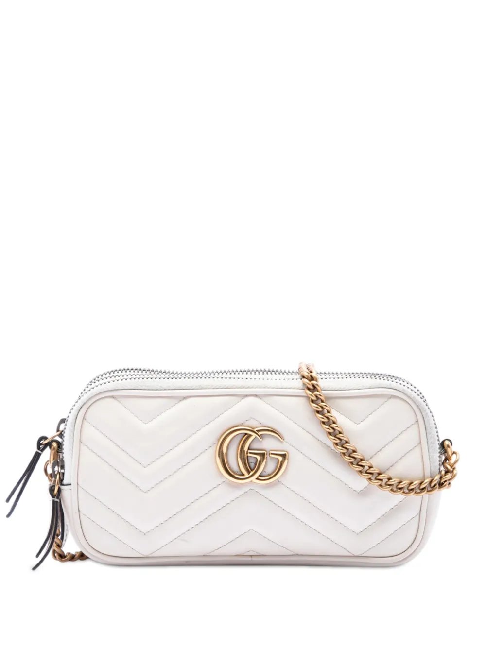 2016-2026 Mini GG Marmont Matelasse Calfskin Triple Zip crossbody bag