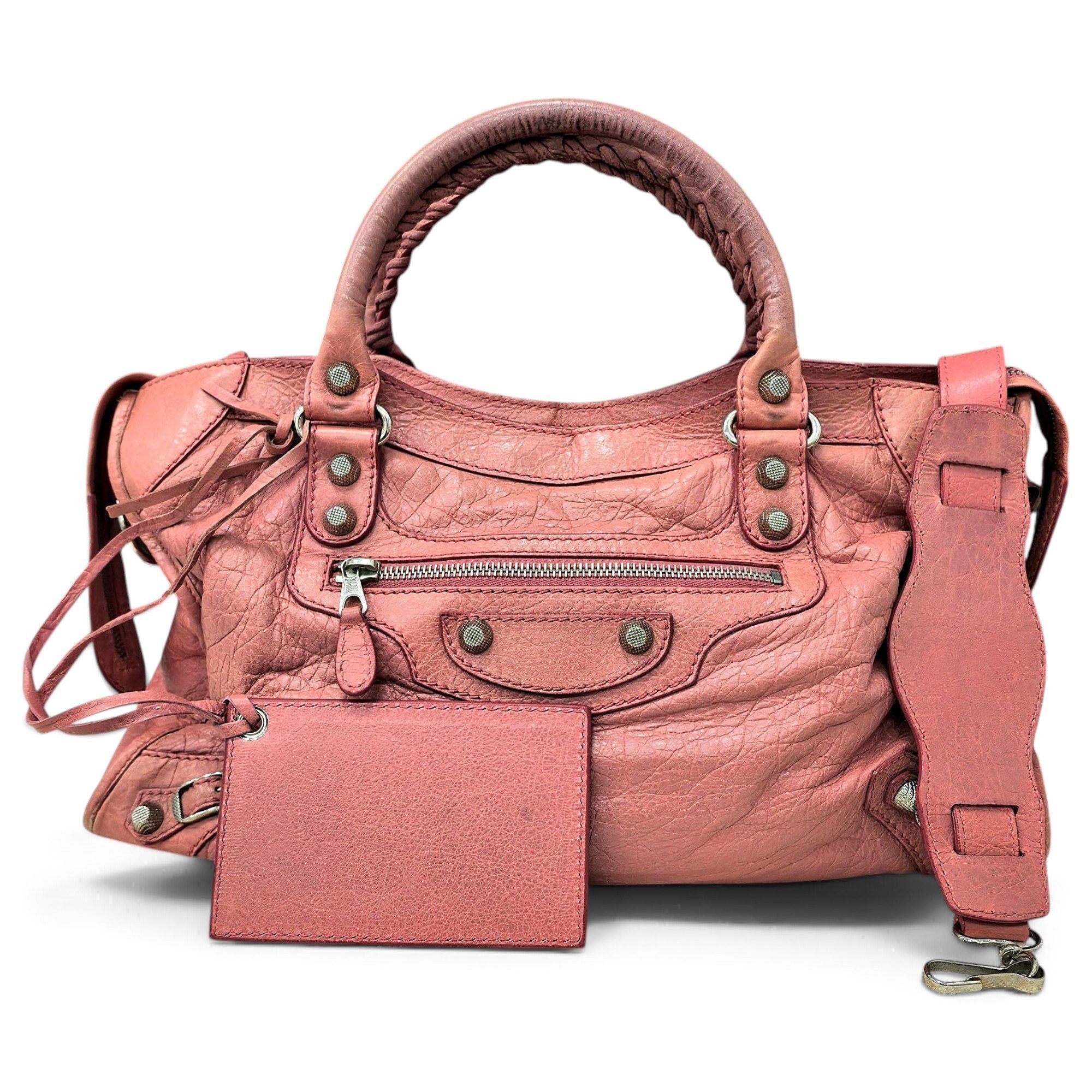 City leather handbag