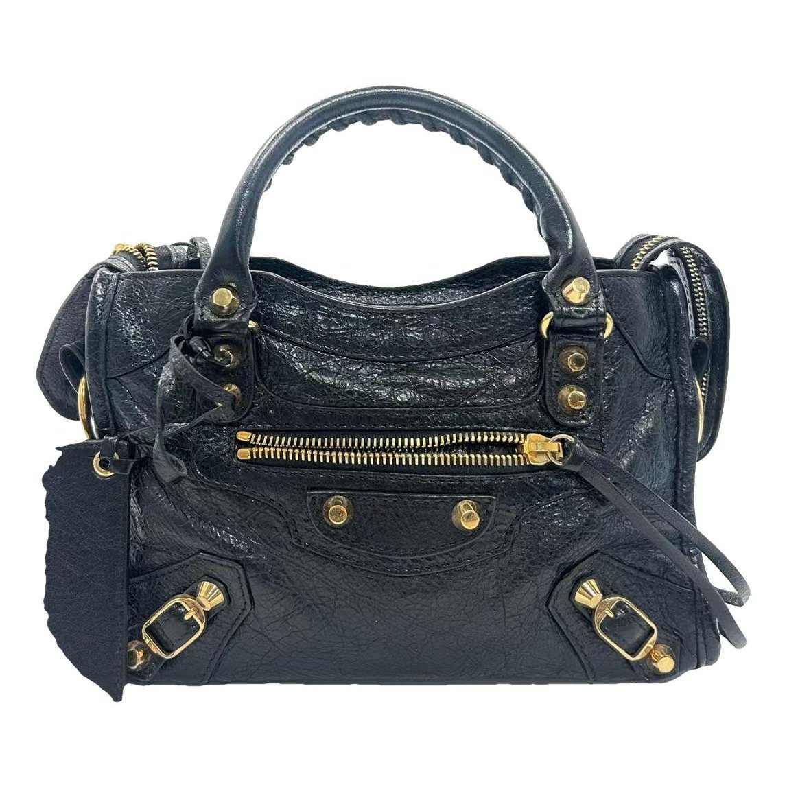 City leather handbag