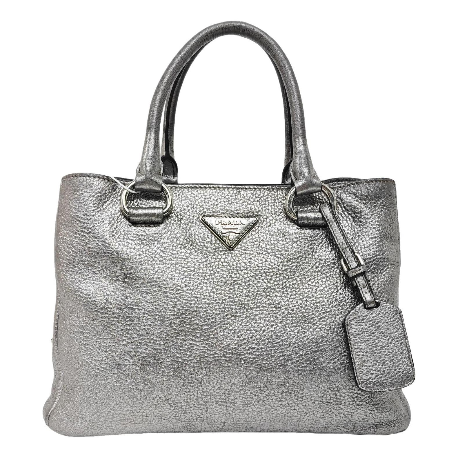 Double leather handbag