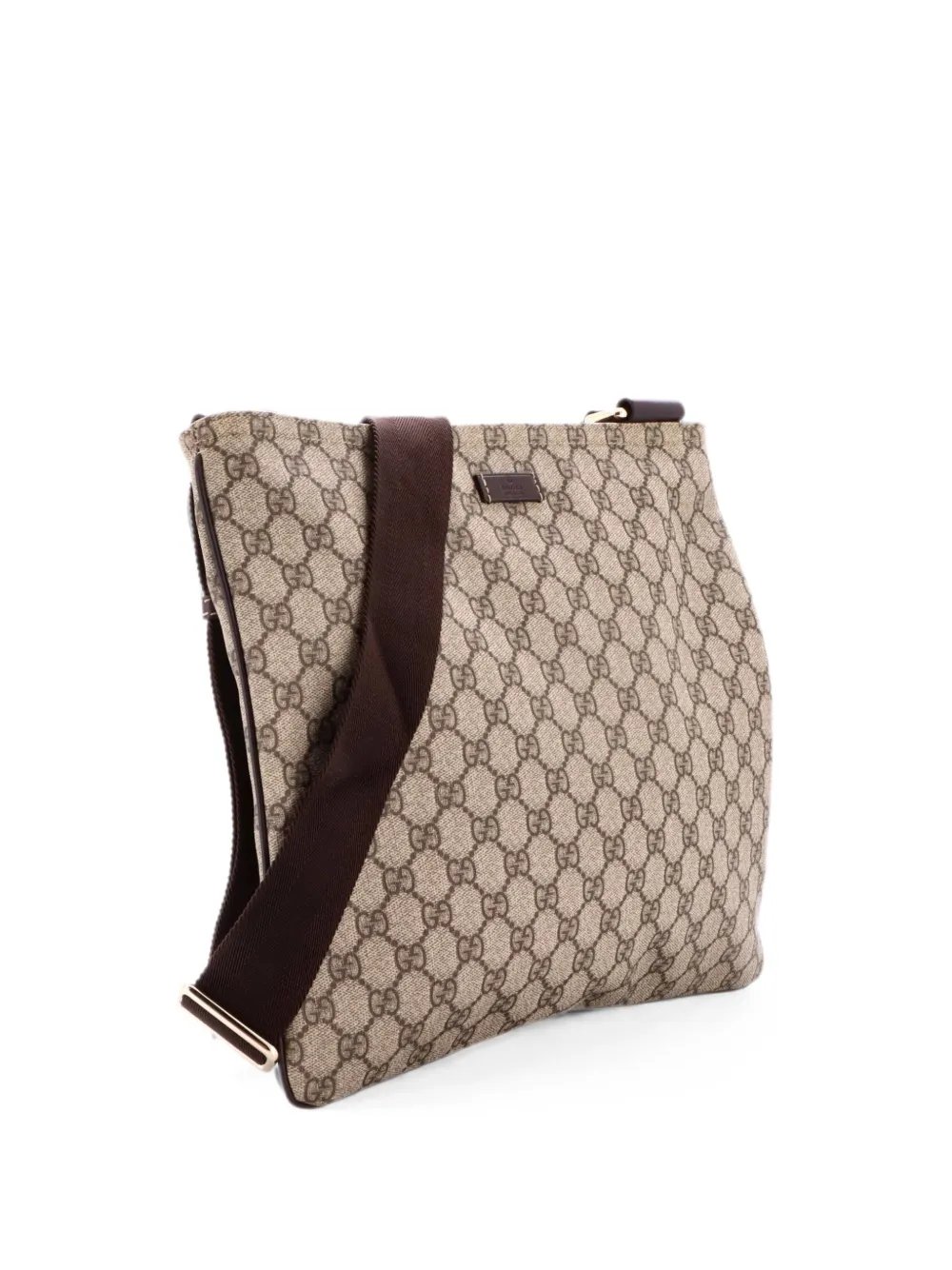 Zip Top Messenger Bag GG Coated Canvas Large crossbody bag