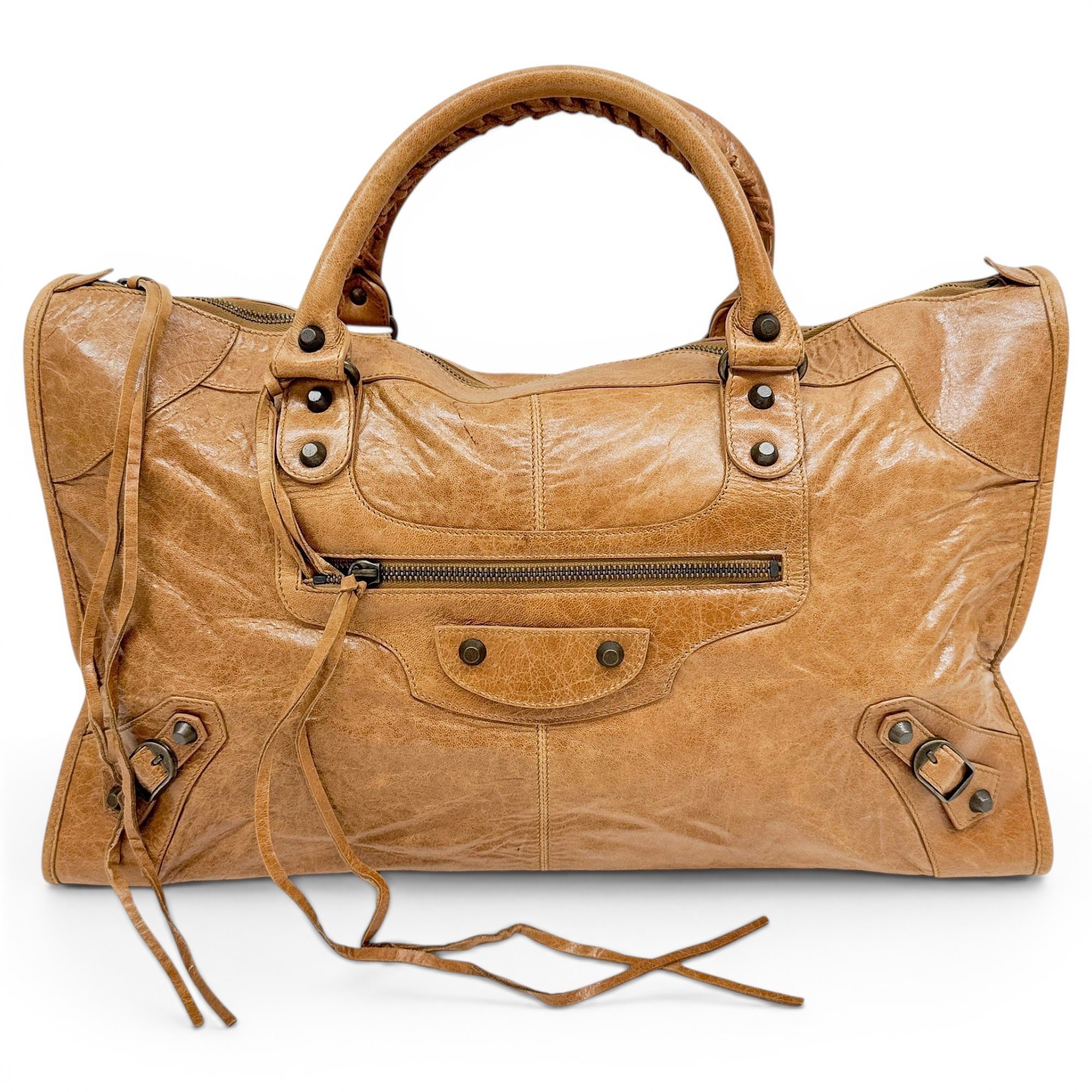 Work leather handbag