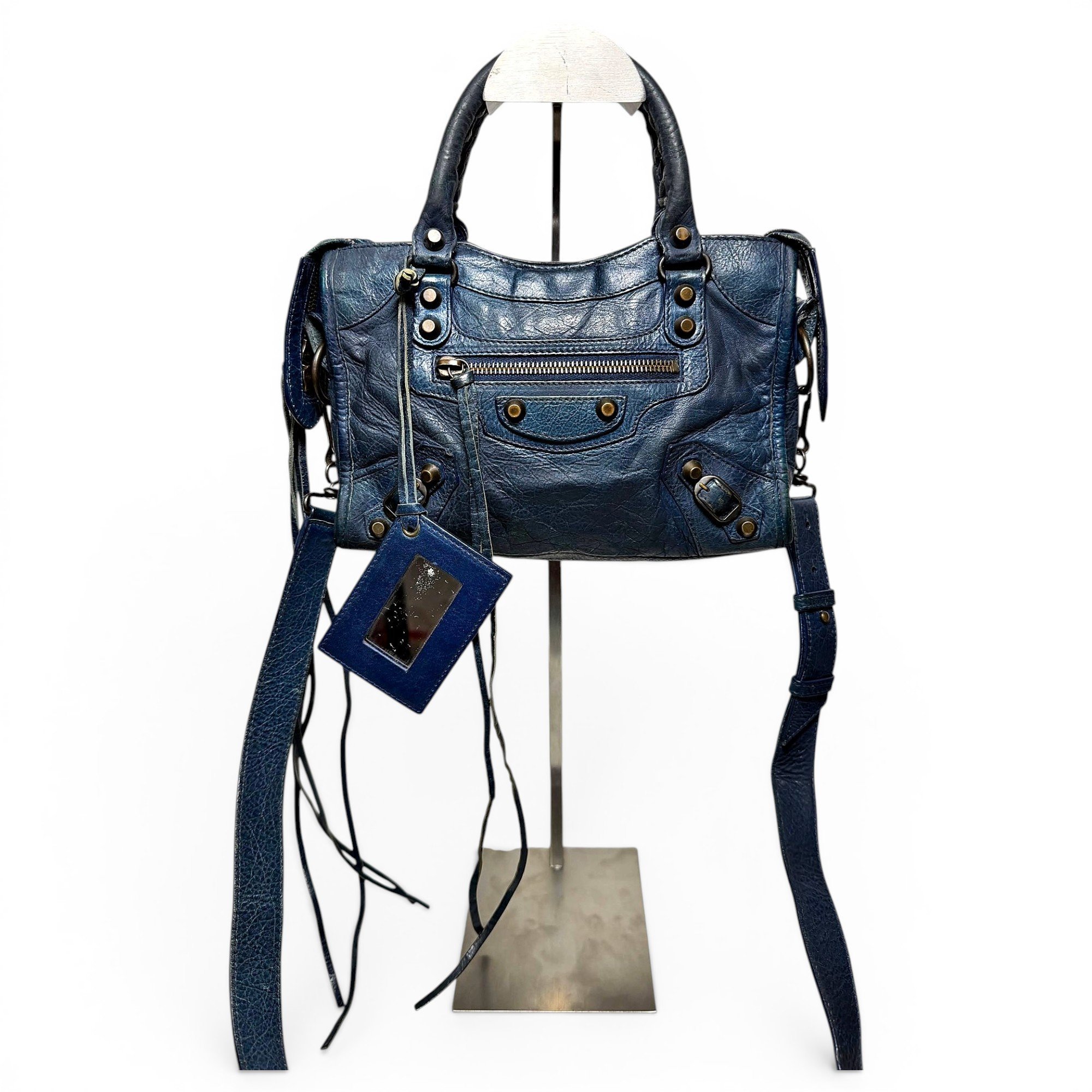 City leather handbag
