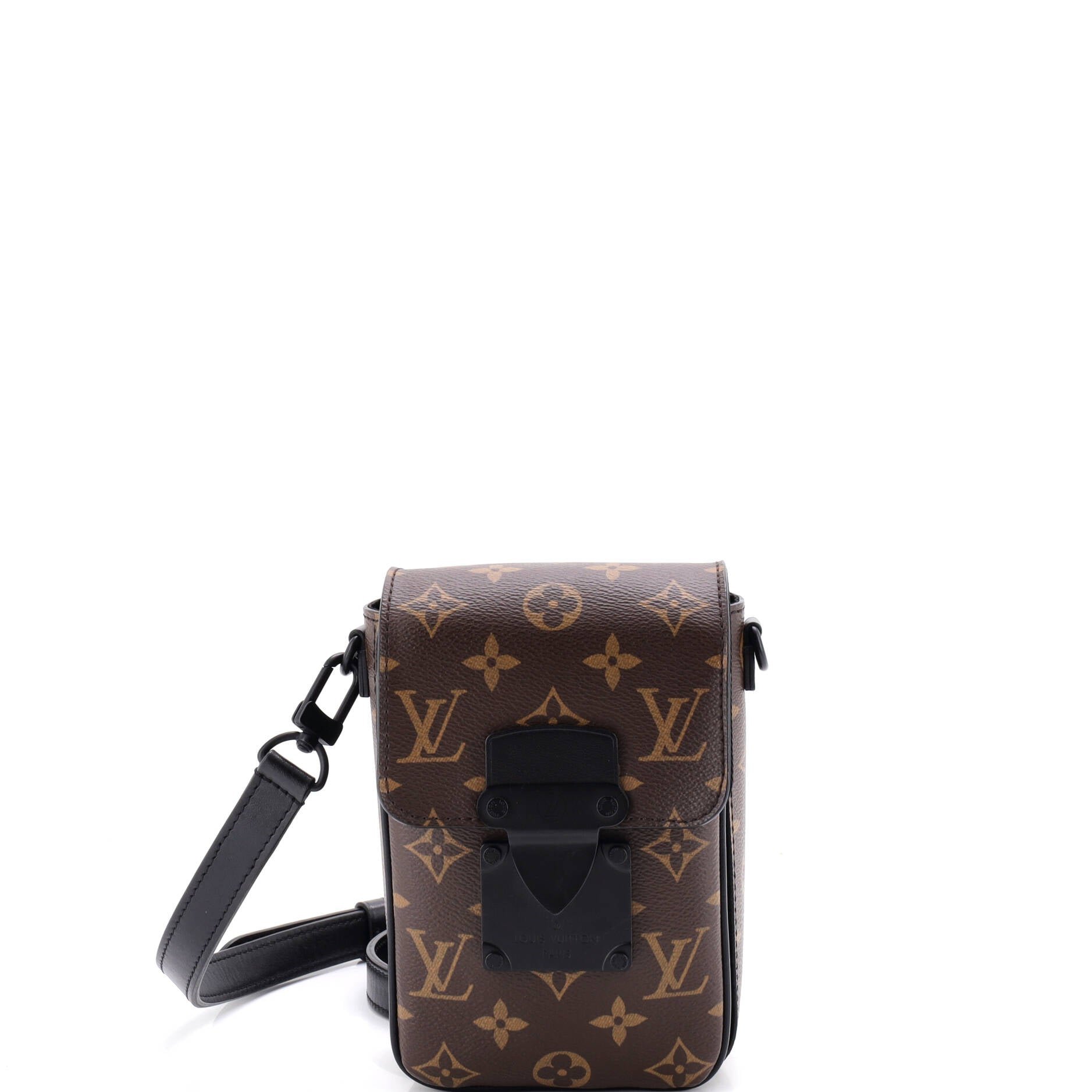 S Lock Vertical Wearable Wallet Macassar Monogram Canvas