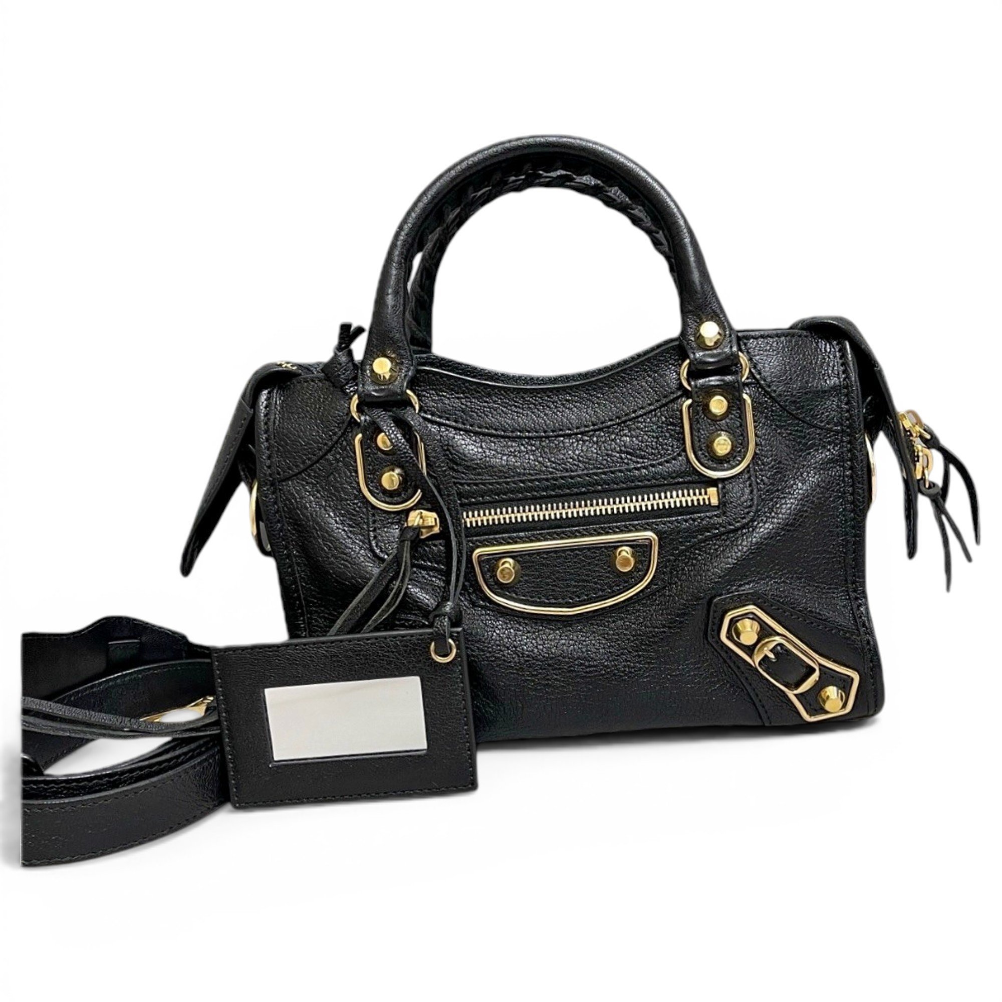 City leather handbag