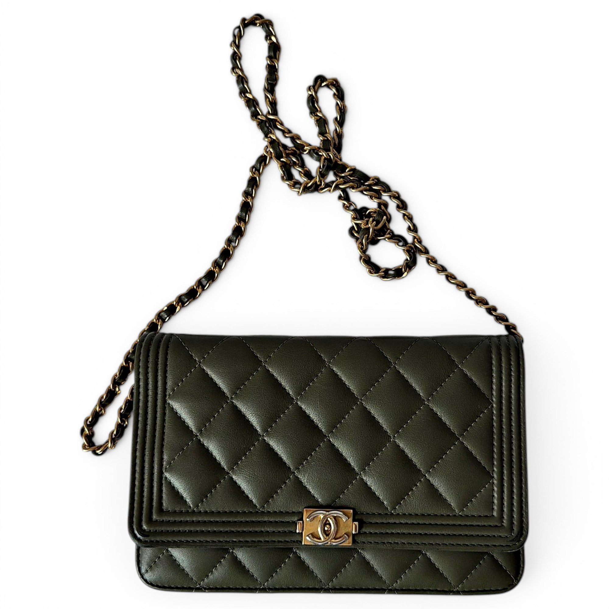 Wallet On Chain Boy leather crossbody bag