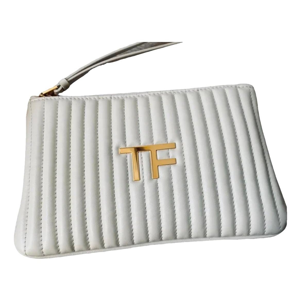 Leather clutch bag