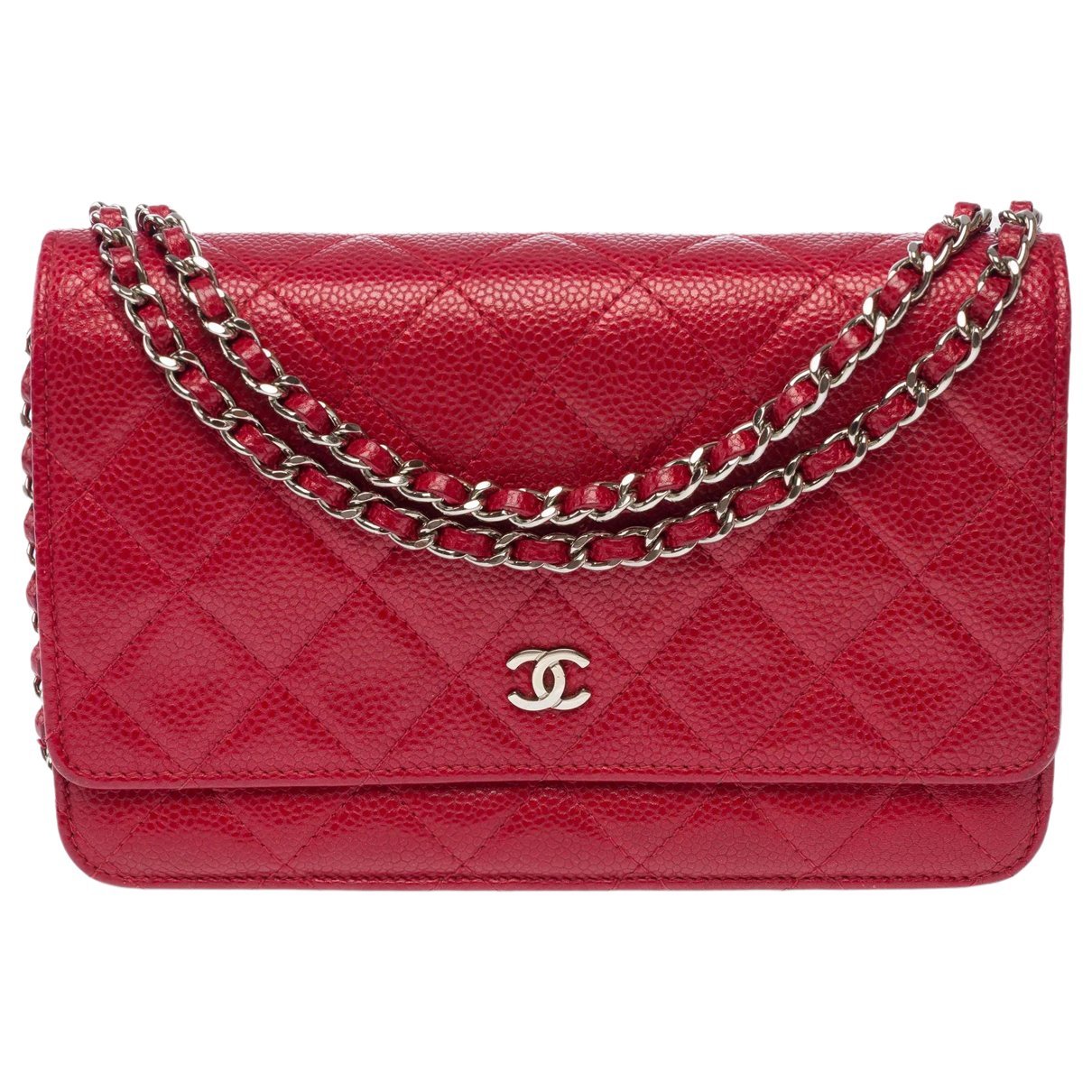 Wallet On Chain leather handbag