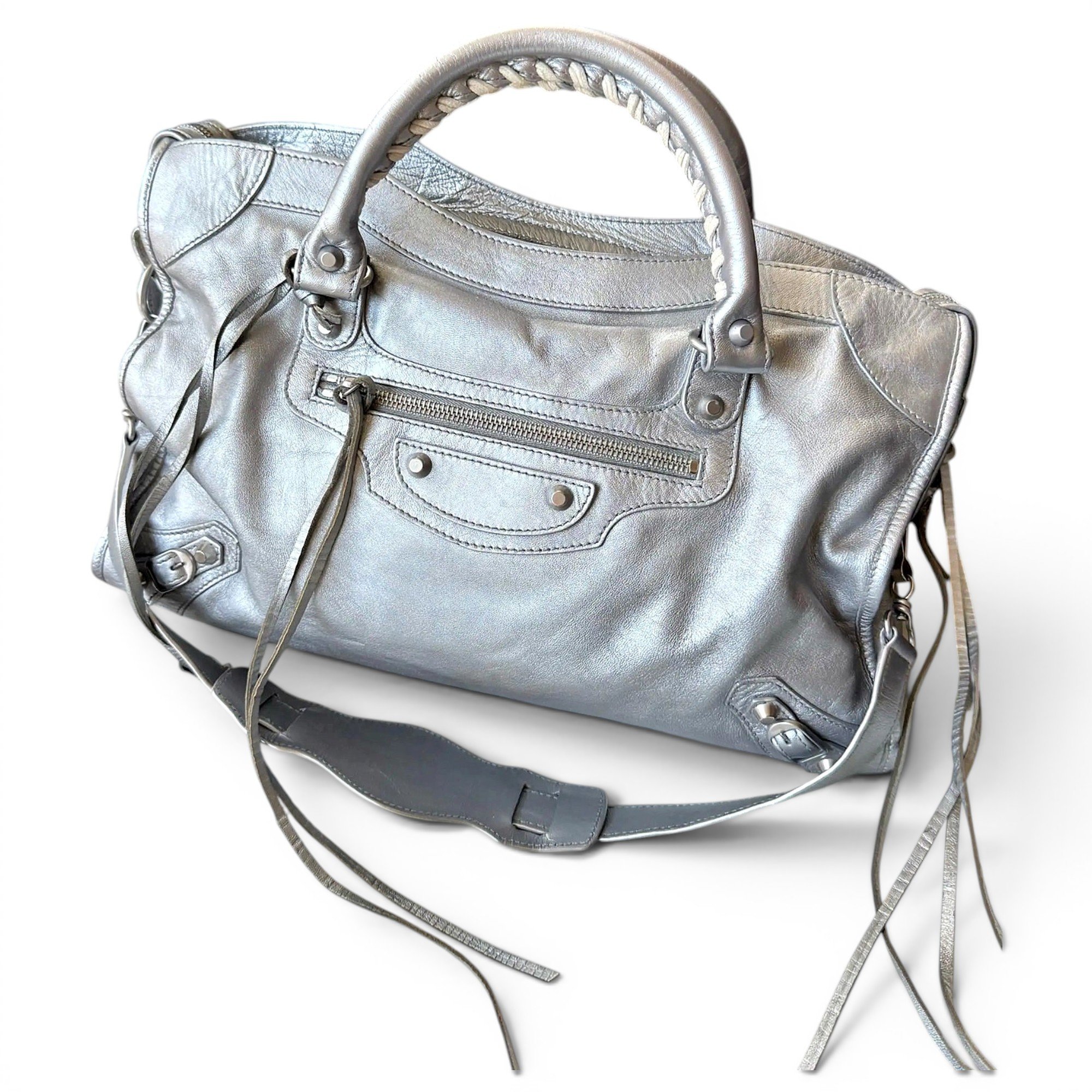 City leather handbag