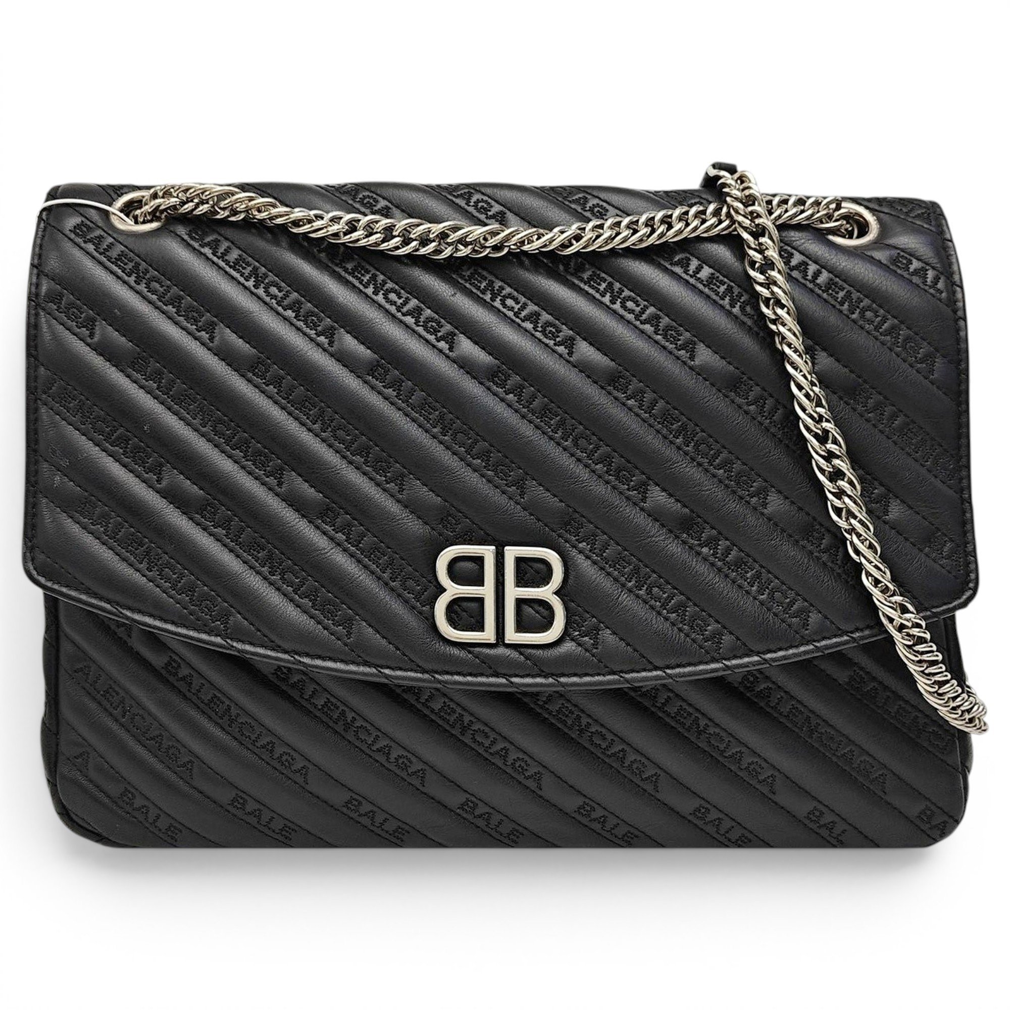 BB chain leather handbag