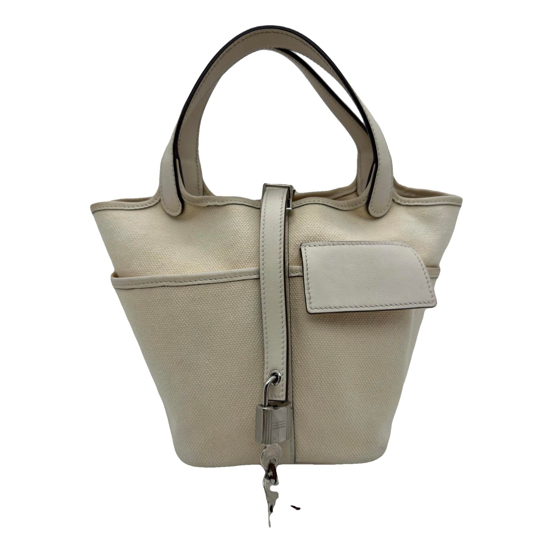 Hermes Picotin 18 Handbag White