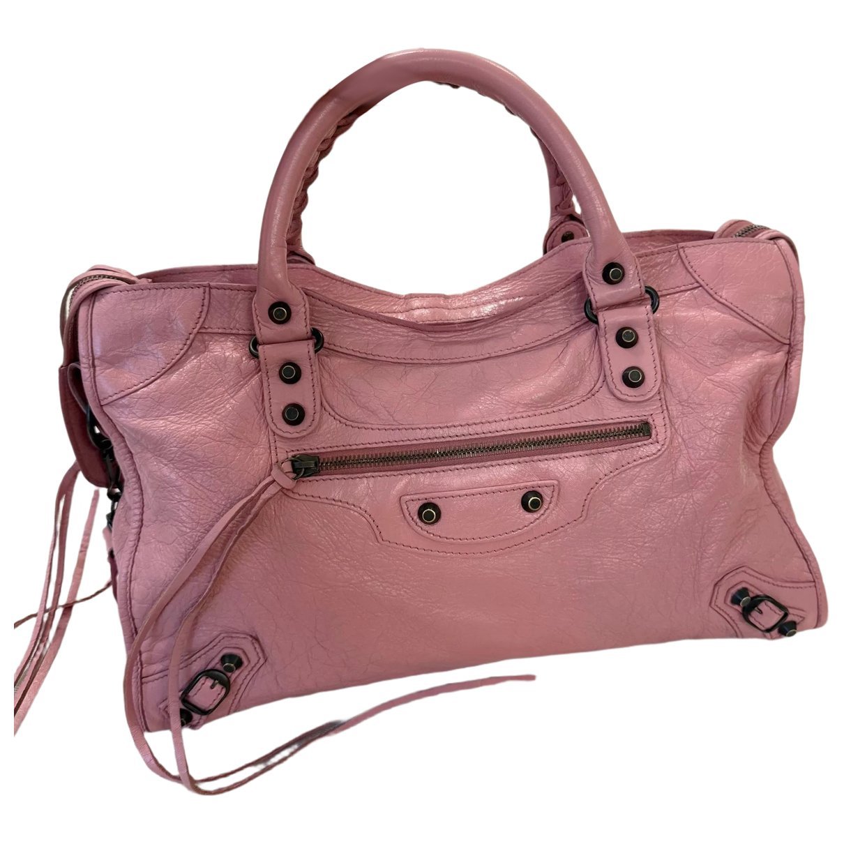 City leather handbag