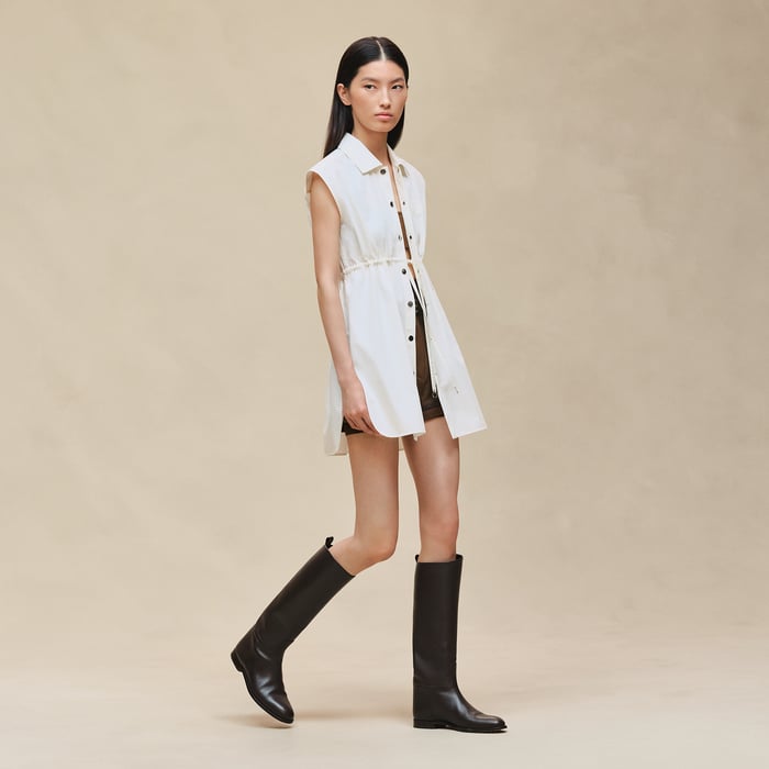 Blanc Cassé Sleeveless Drawstring Shirt