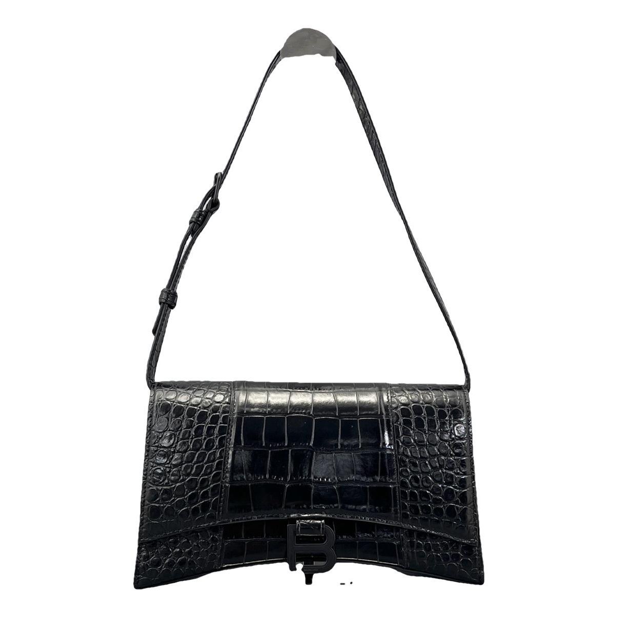 Hourglass leather handbag