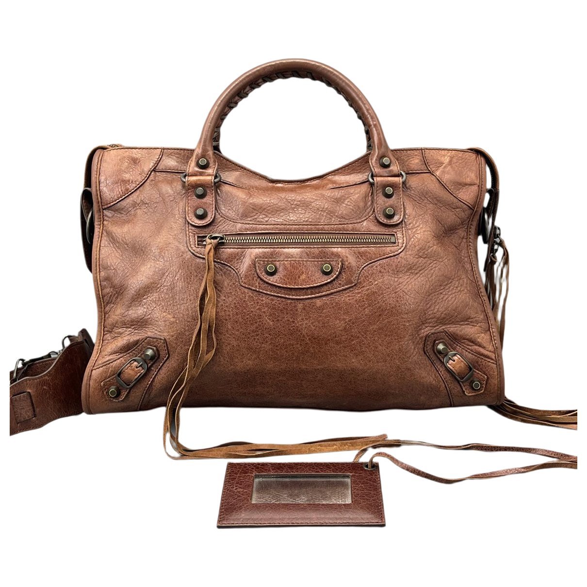 City leather handbag