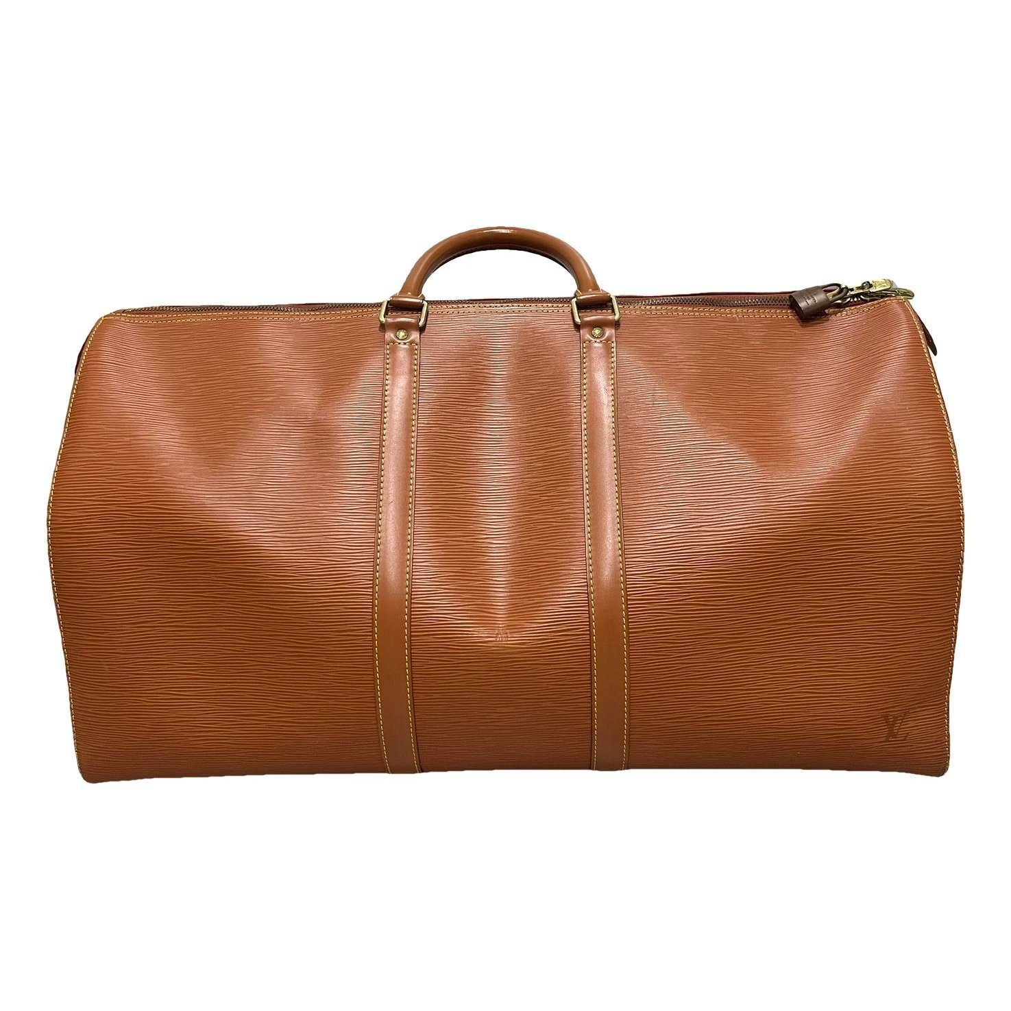 Keepall leather travel bag