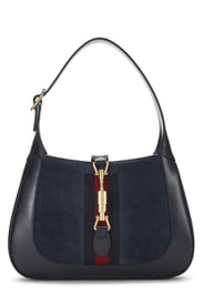 Gucci Navy Leather & Suede Jackie 1961 Shoulder Bag Small