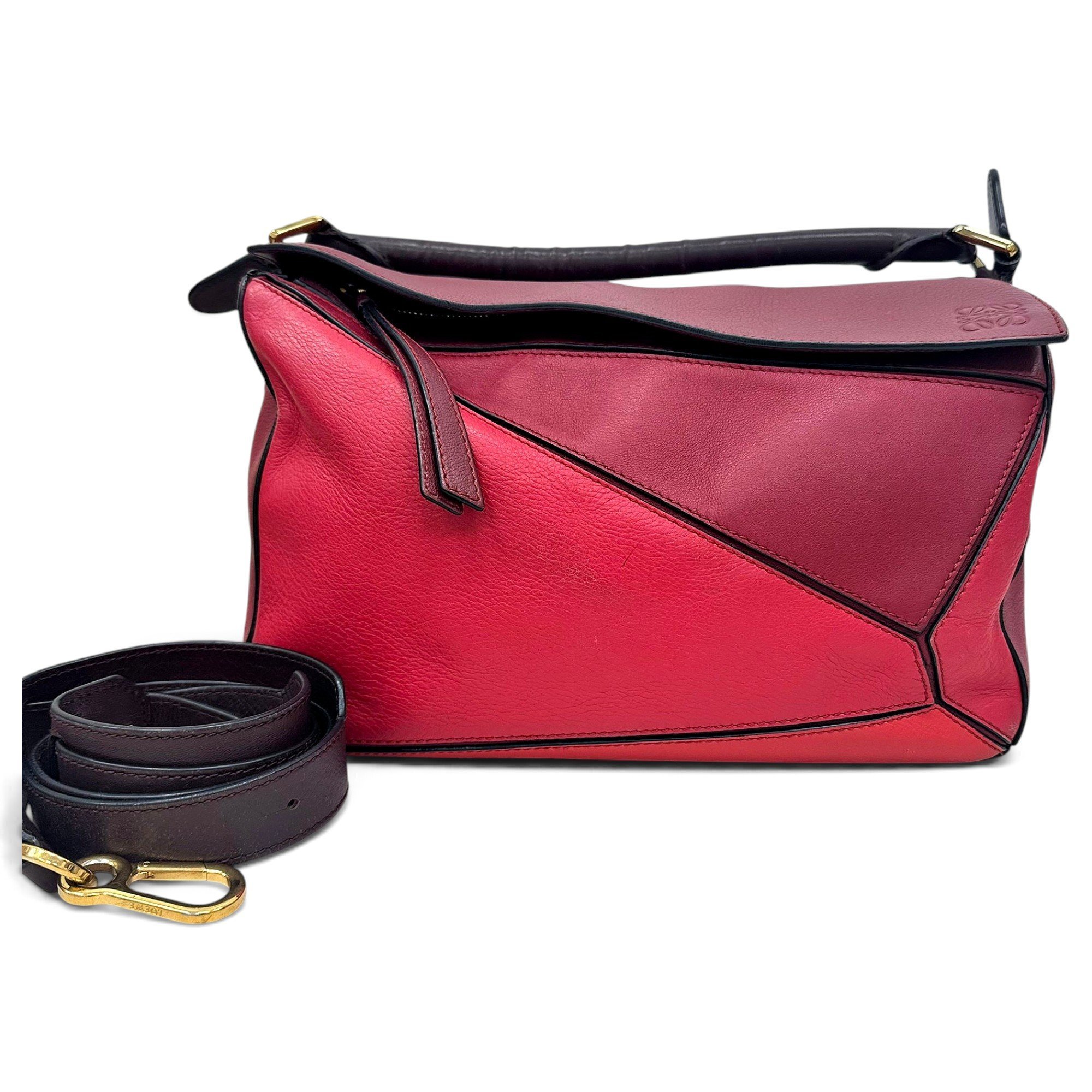 Puzzle leather handbag