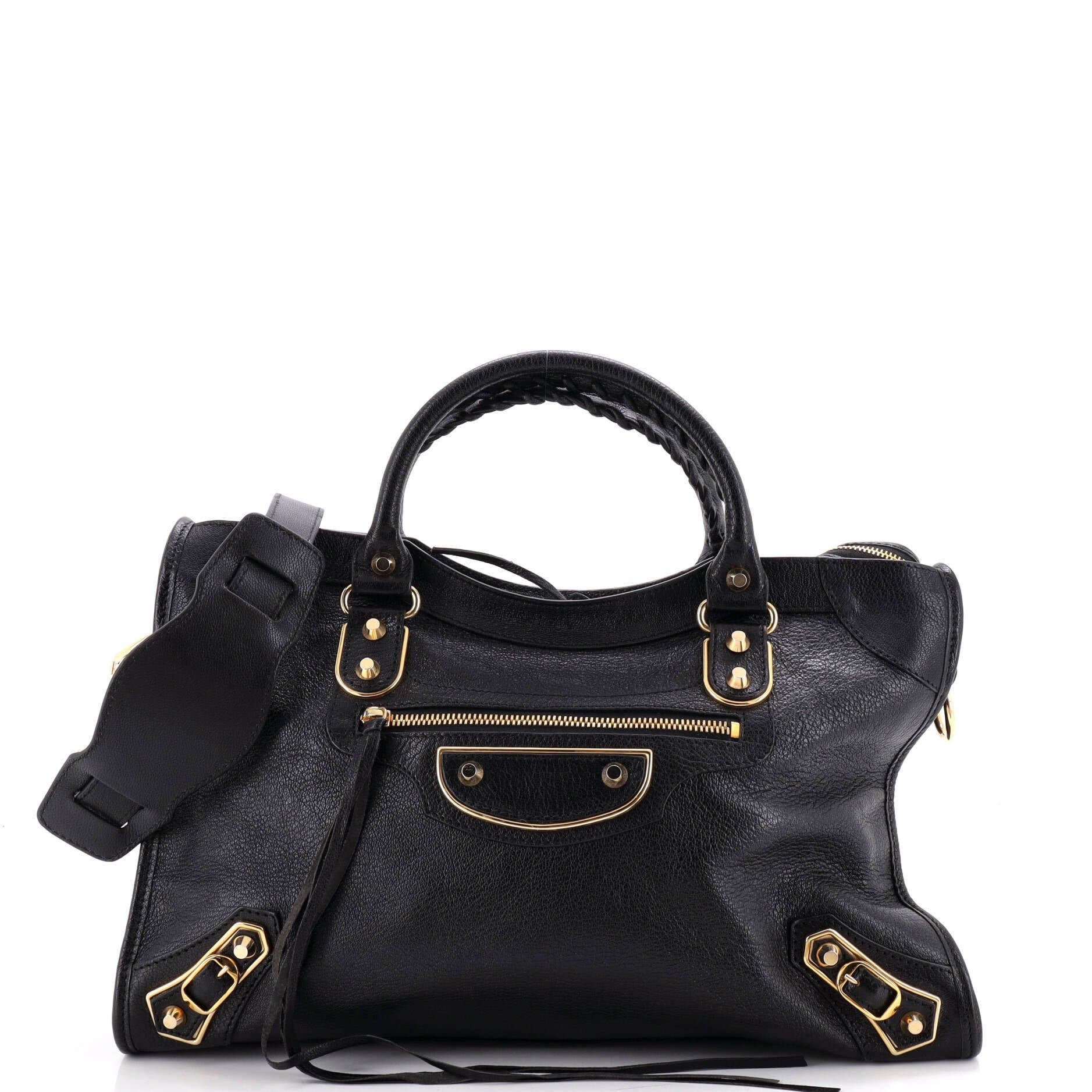 City Classic Metallic Edge Bag Leather Medium