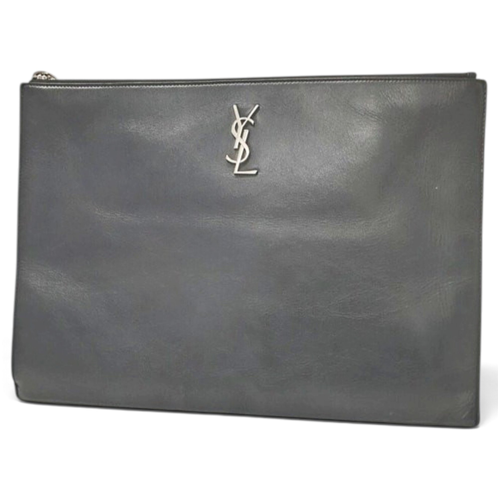 Leather clutch bag