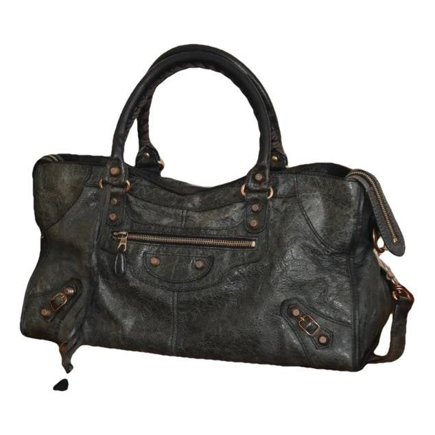 City leather handbag