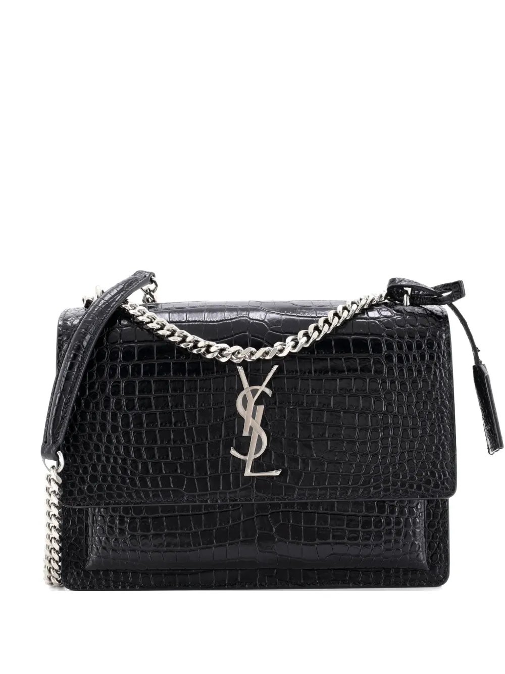 Sunset Crocodile Embossed Leather Medium crossbody bag