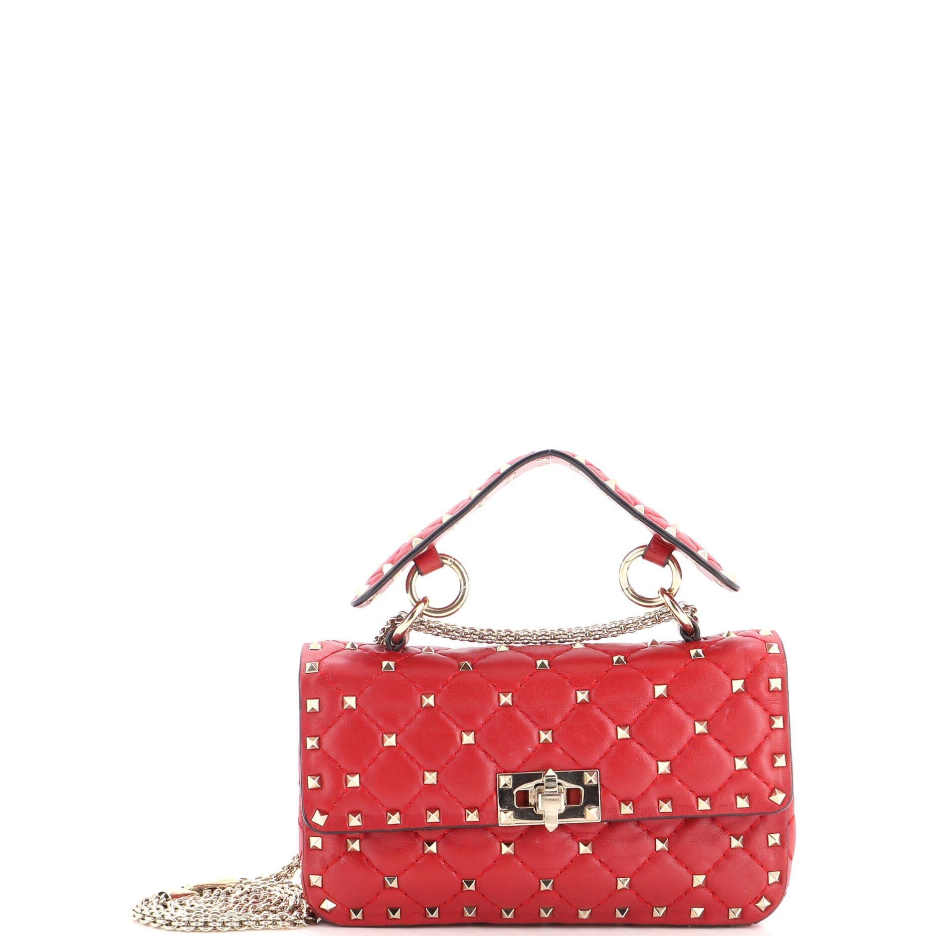 Rockstud Spike Flap Bag Quilted Leather Small