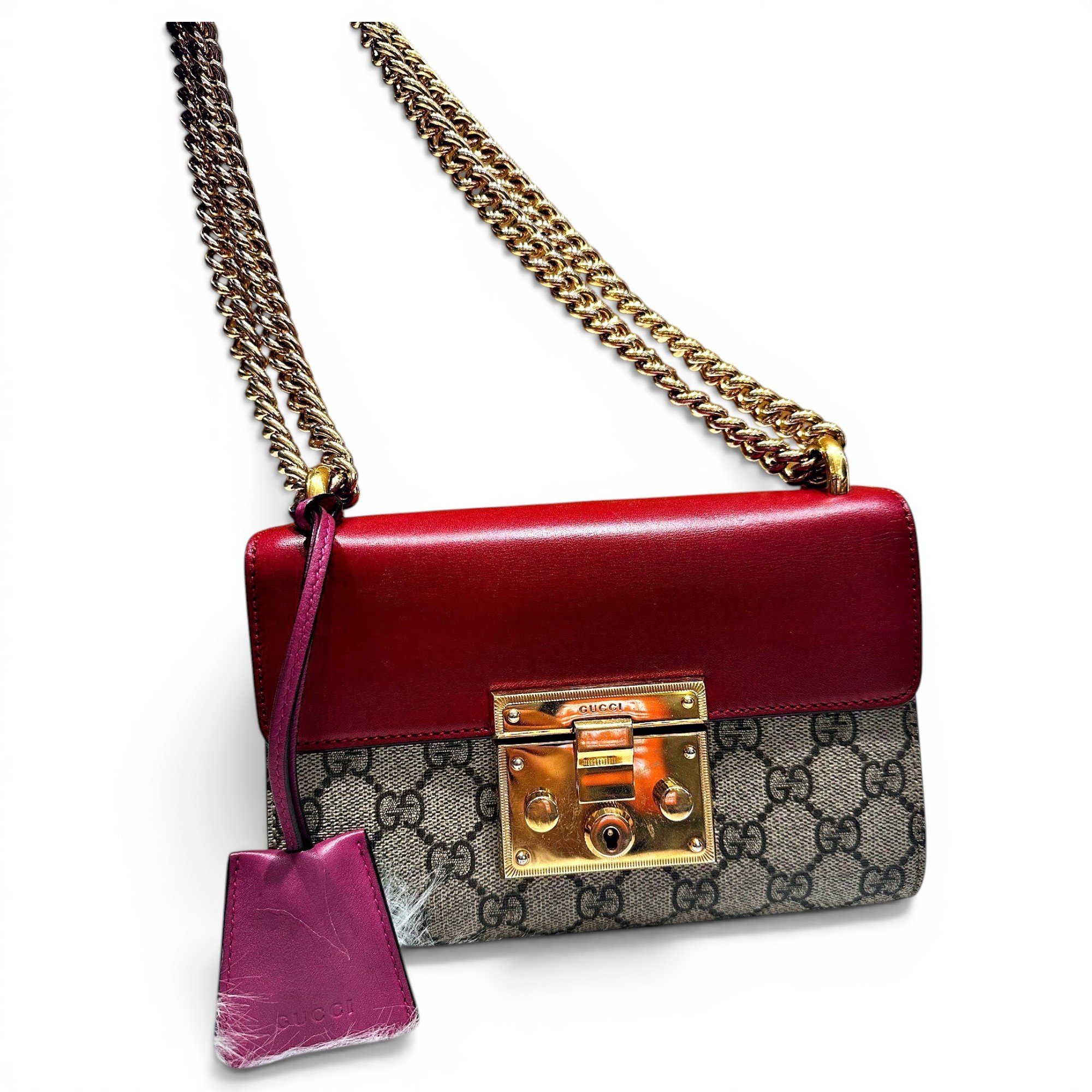 Padlock leather handbag