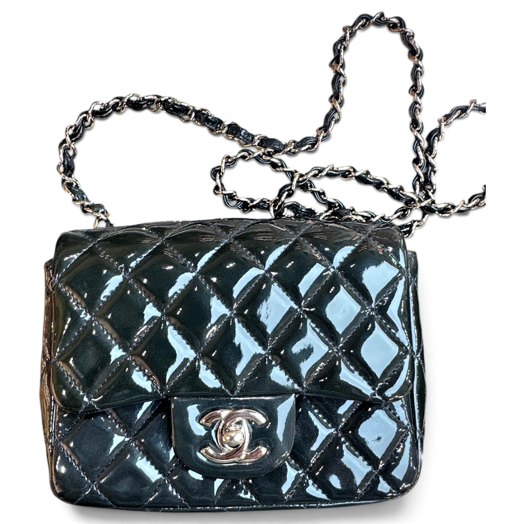 Patent leather handbag