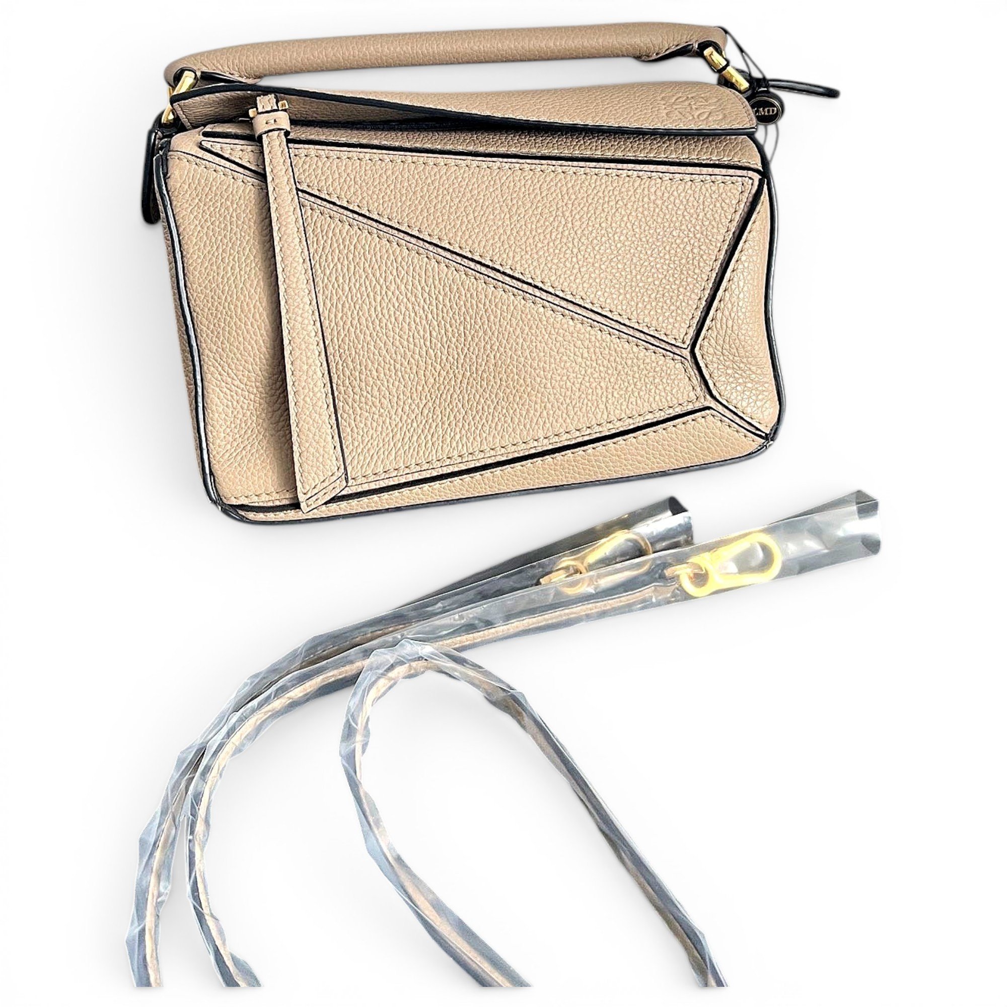 Puzzle leather handbag