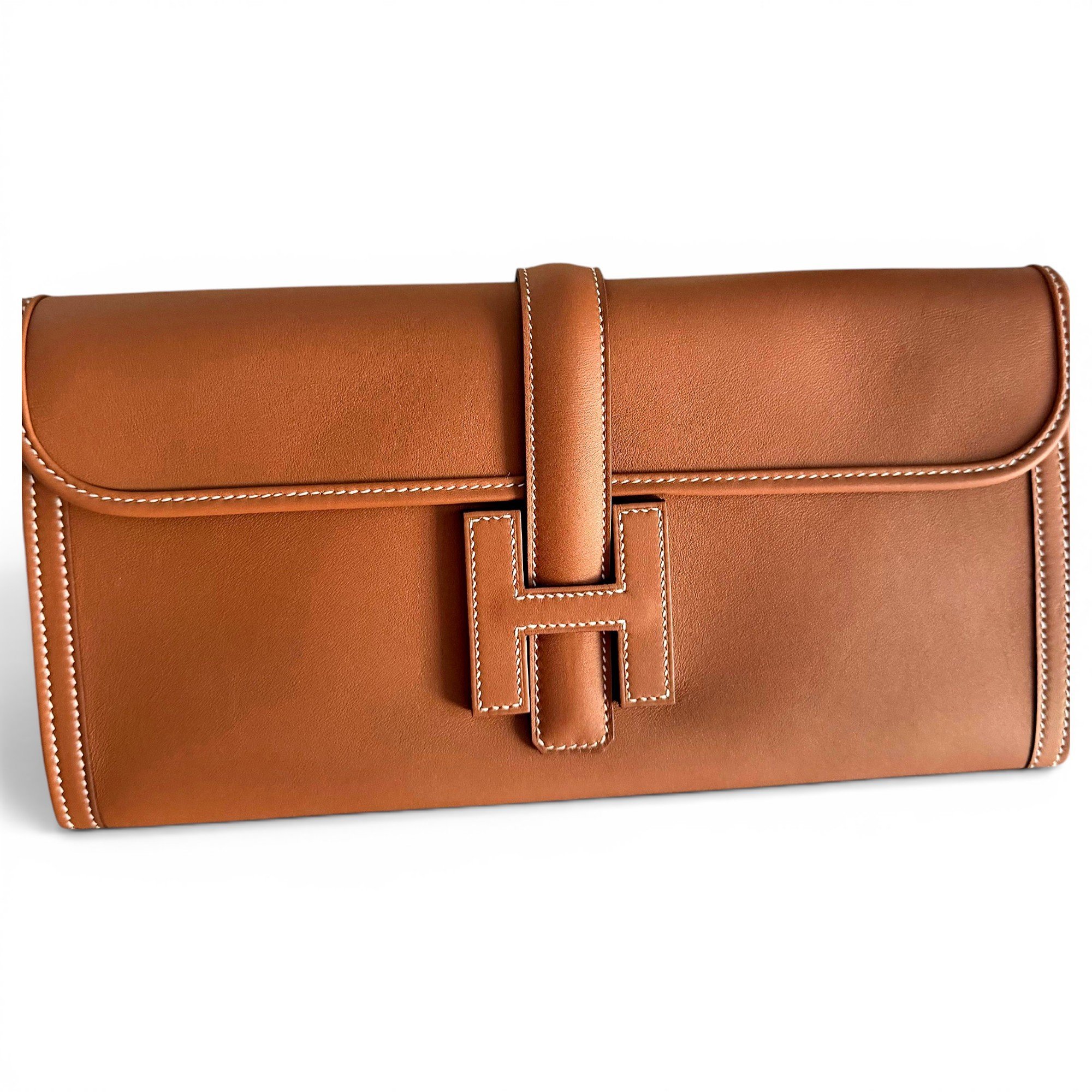 Jige leather clutch bag