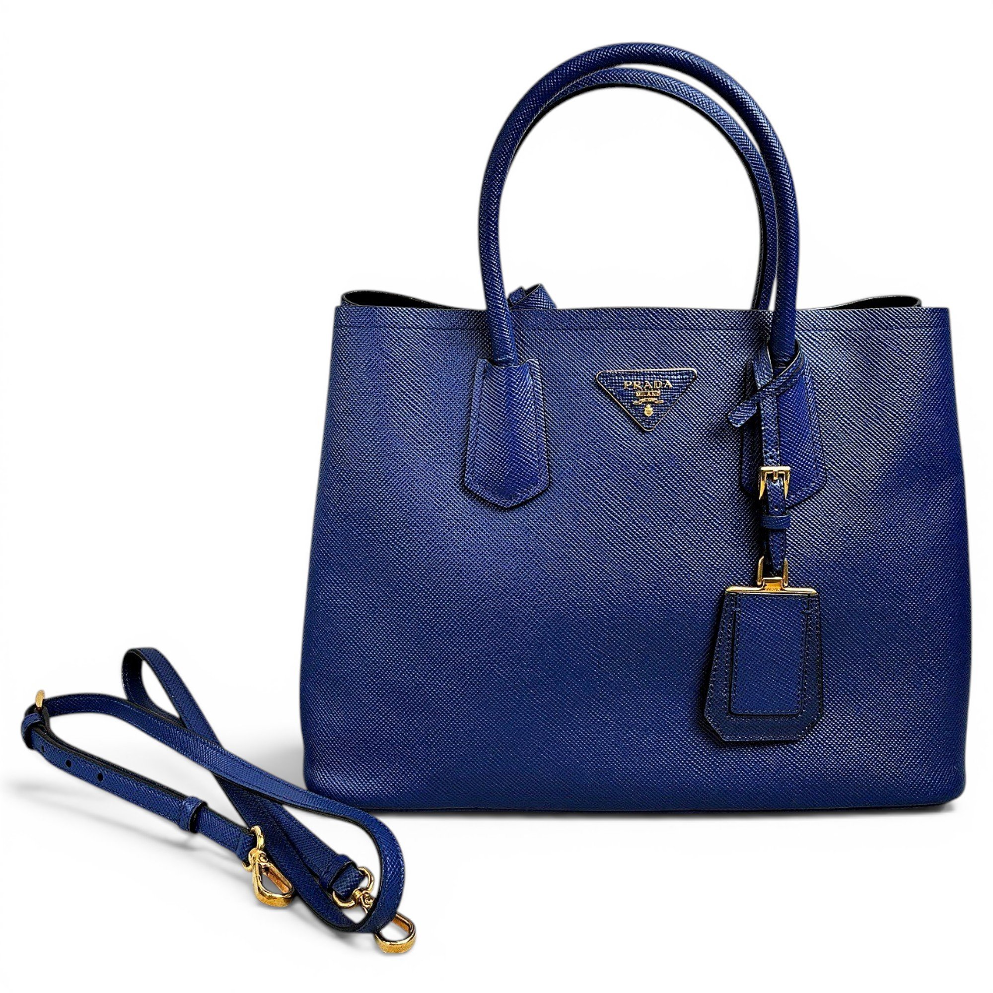Double leather handbag
