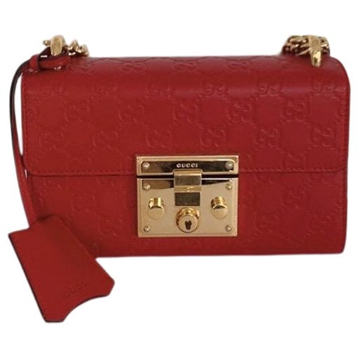 Padlock leather handbag