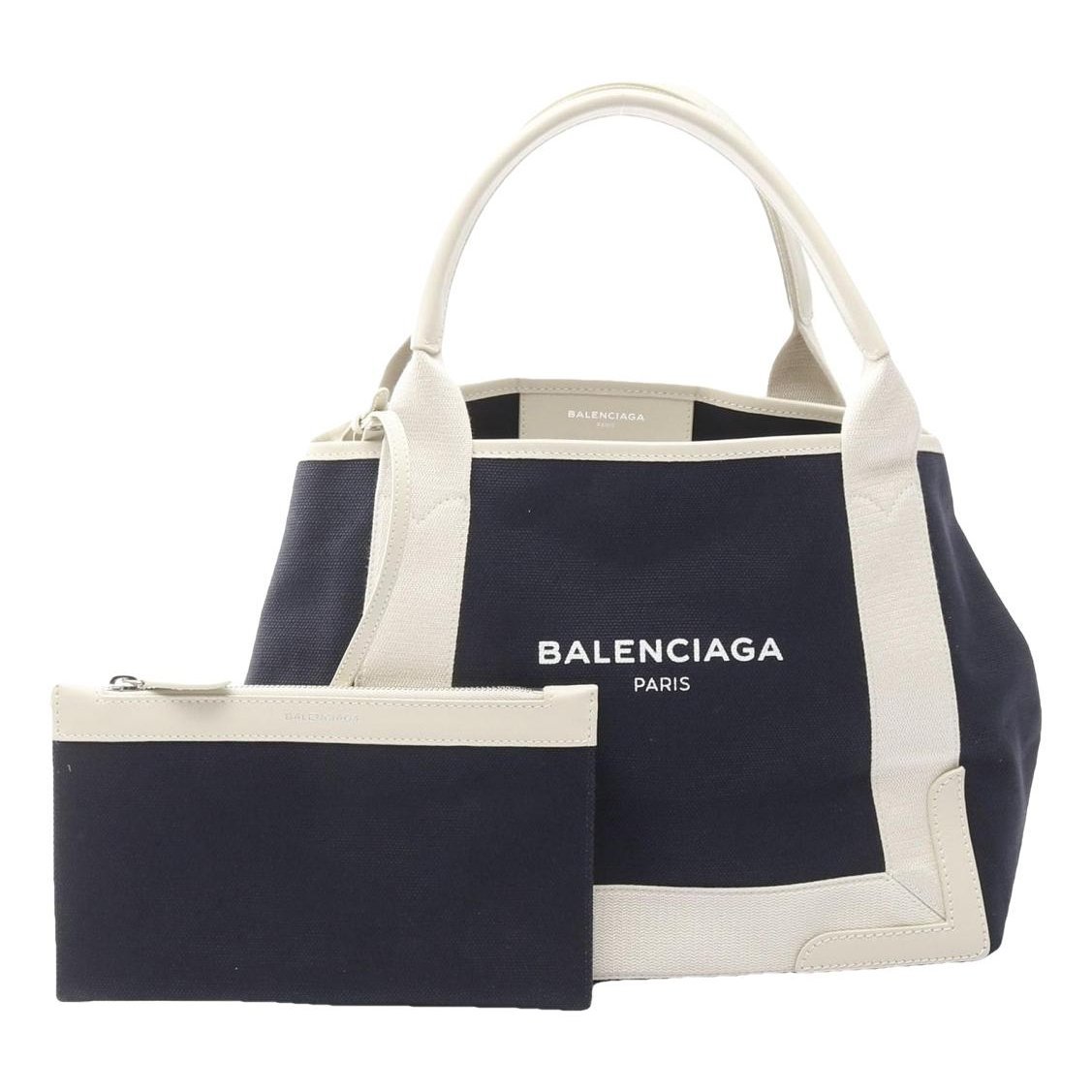 Navy cabas leather tote