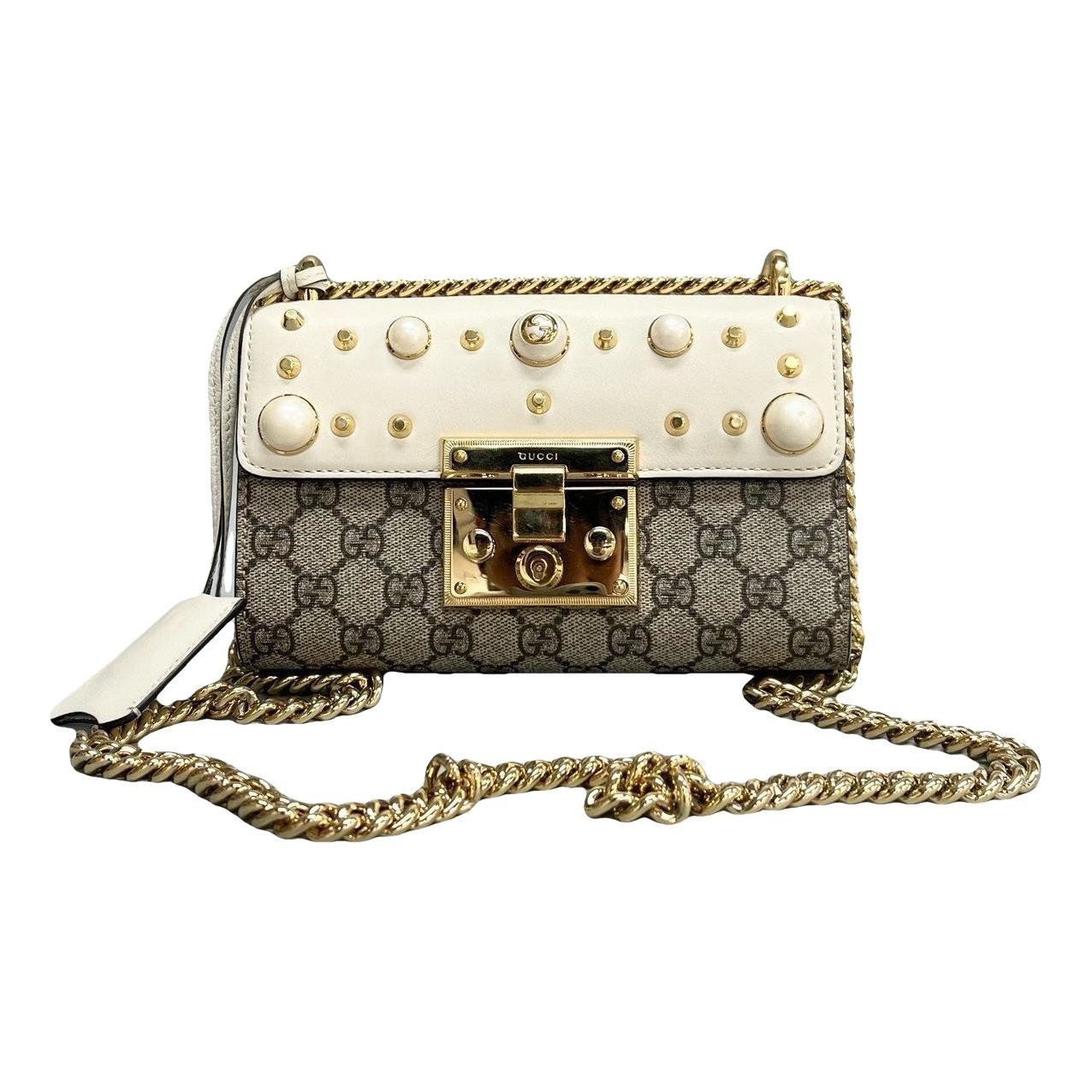 Padlock leather handbag