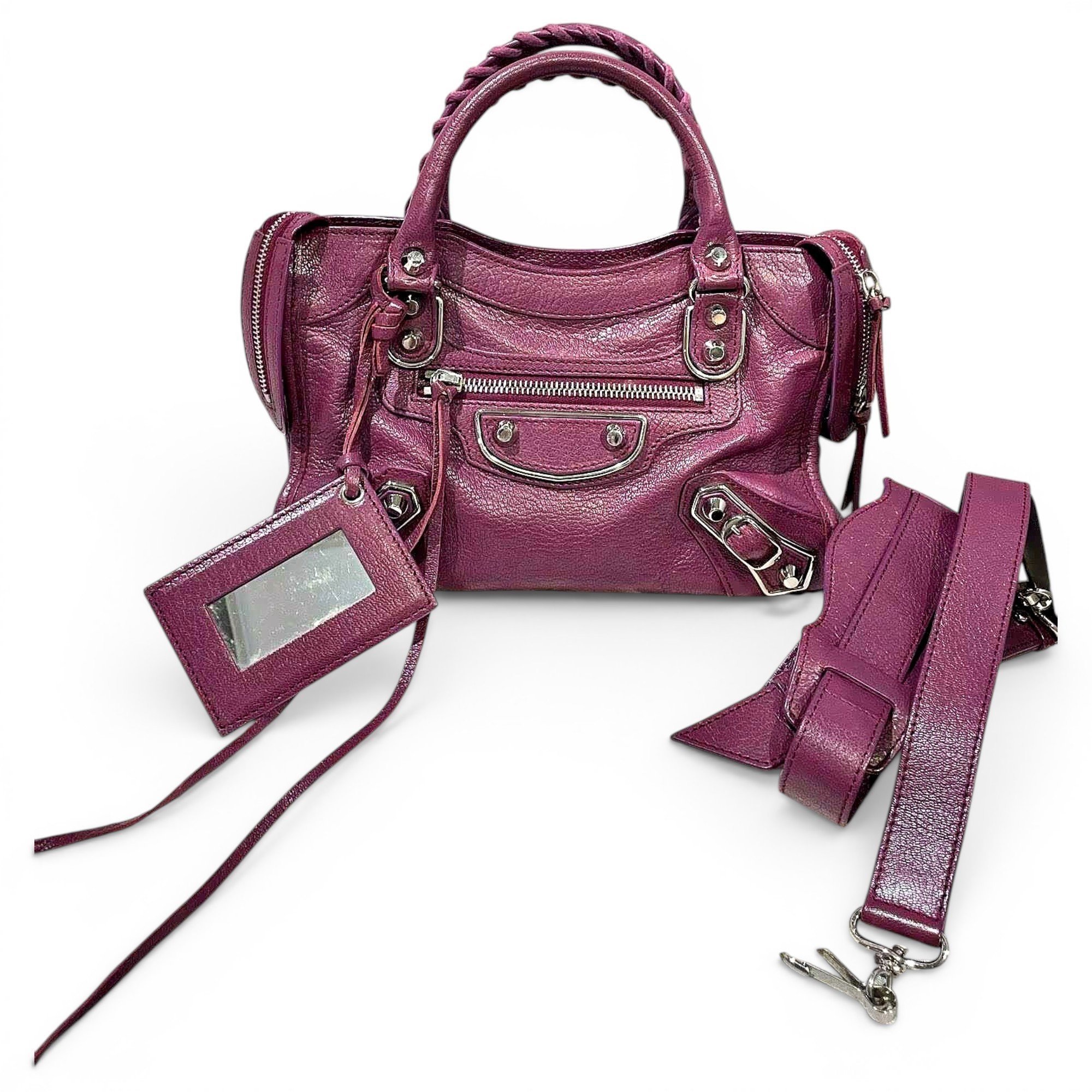 City leather handbag
