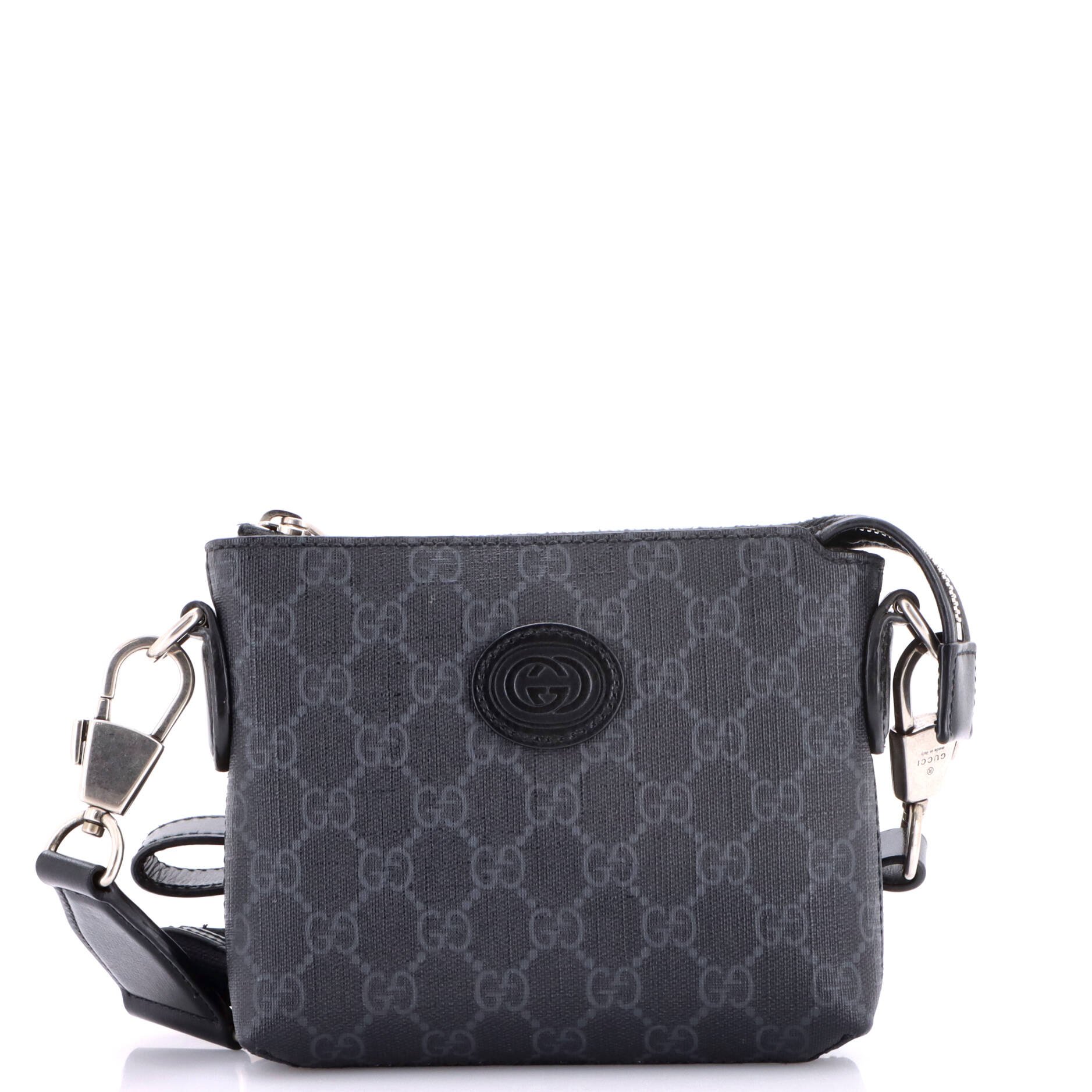 Interlocking G Patch Wristlet Messenger Bag GG Coated Canvas Mini