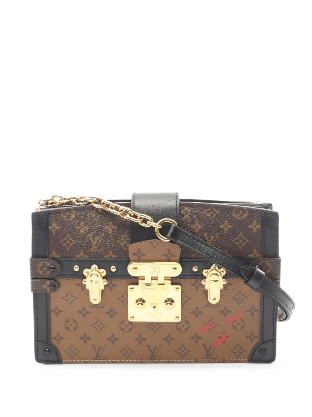 Trunk Monogram Reverse canvas clutch bag