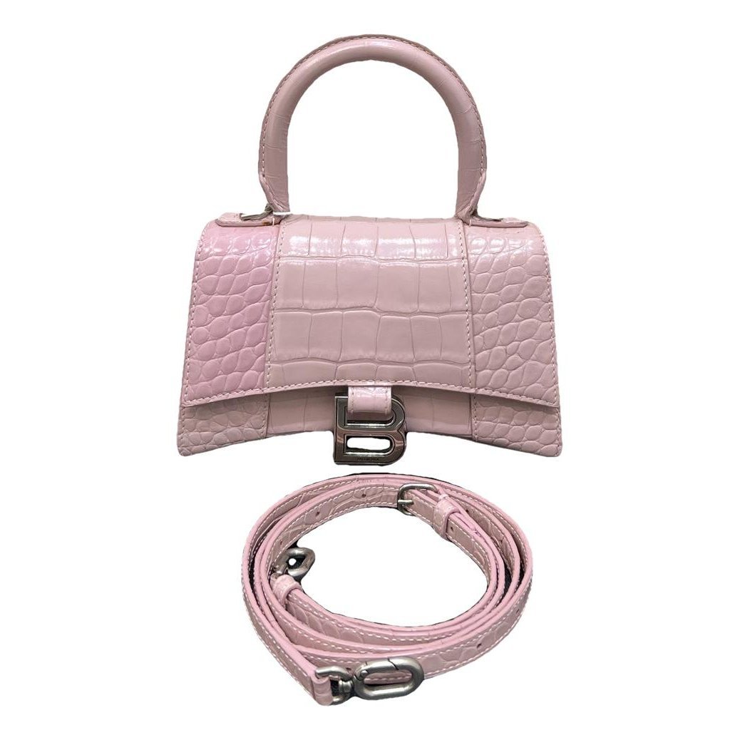 Hourglass leather handbag