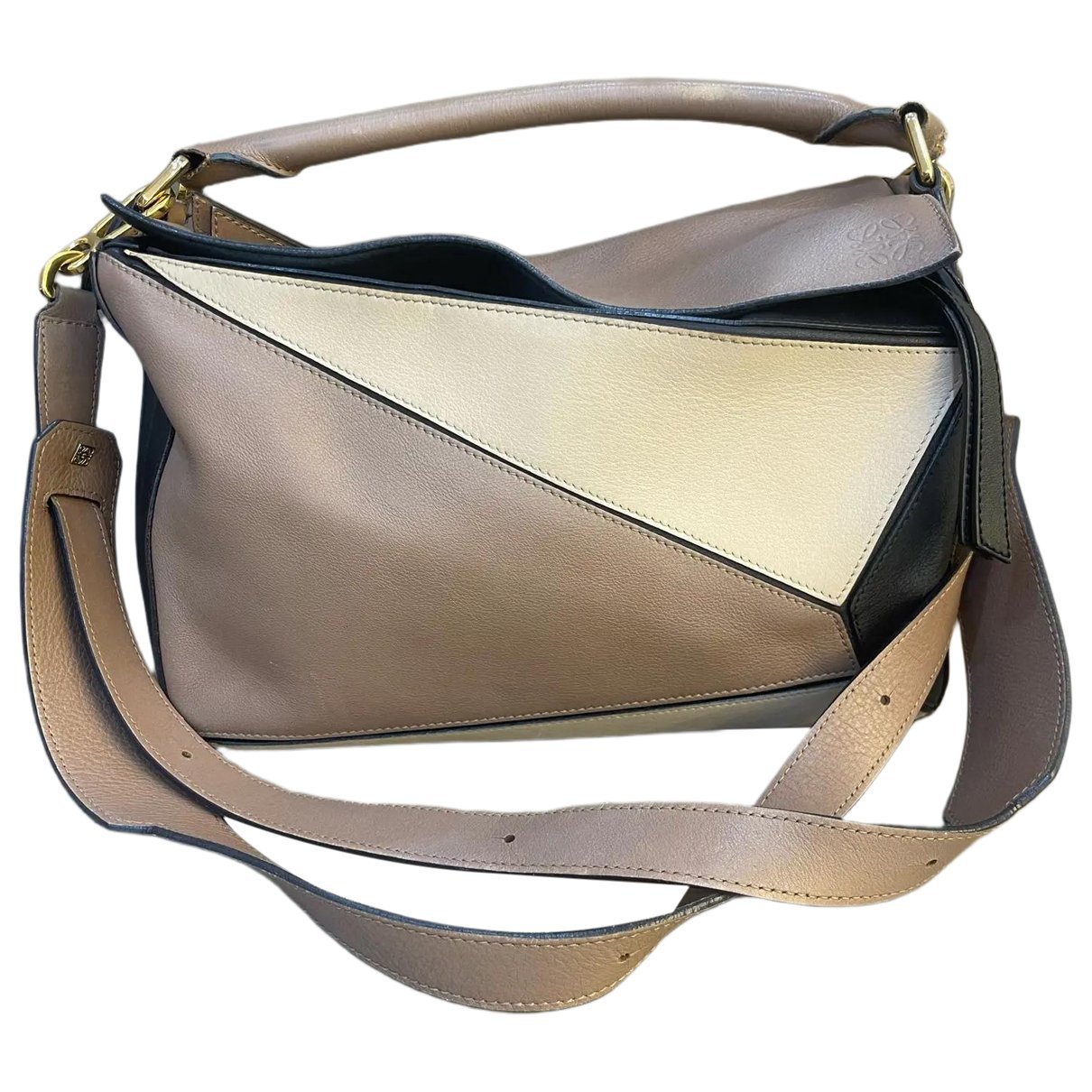Puzzle leather crossbody bag
