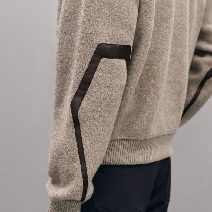 Vigoureux Zipped Cardigan With Leather Detail