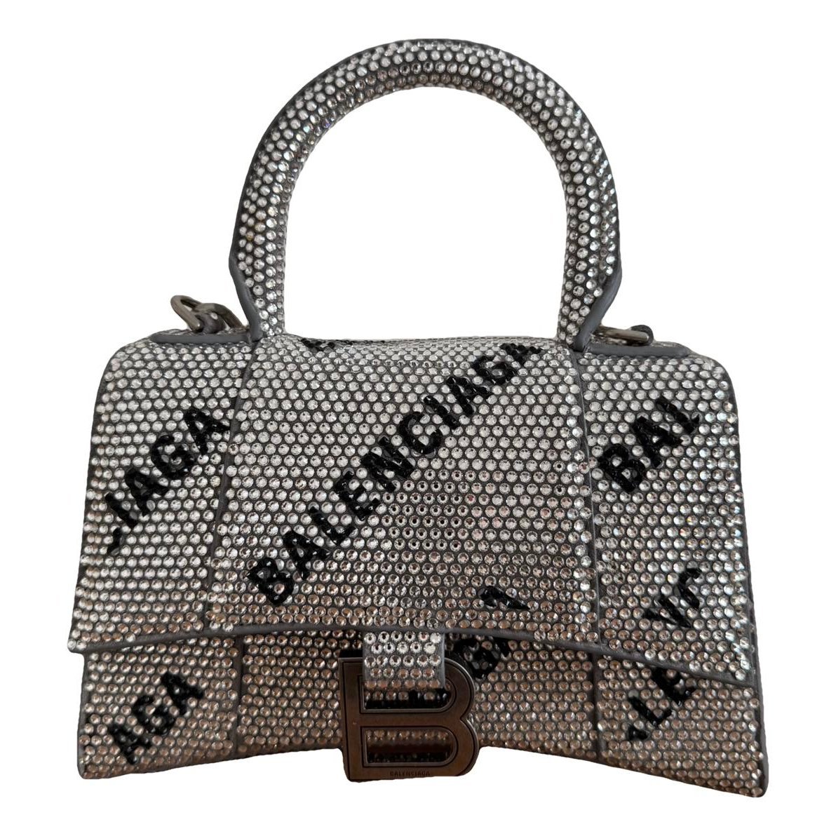 Hourglass leather handbag