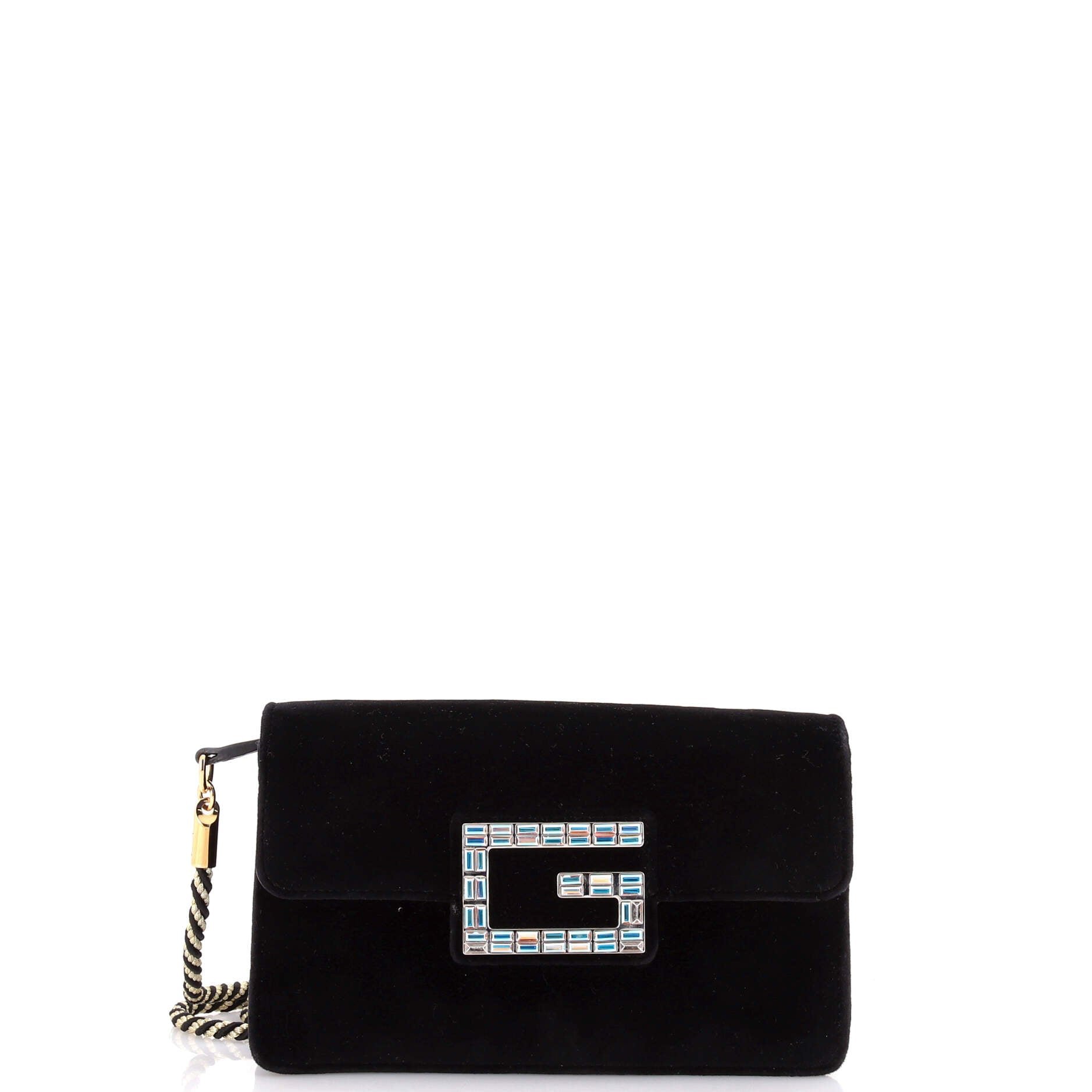 G Broadway Shoulder Bag Velvet with Crystals Small