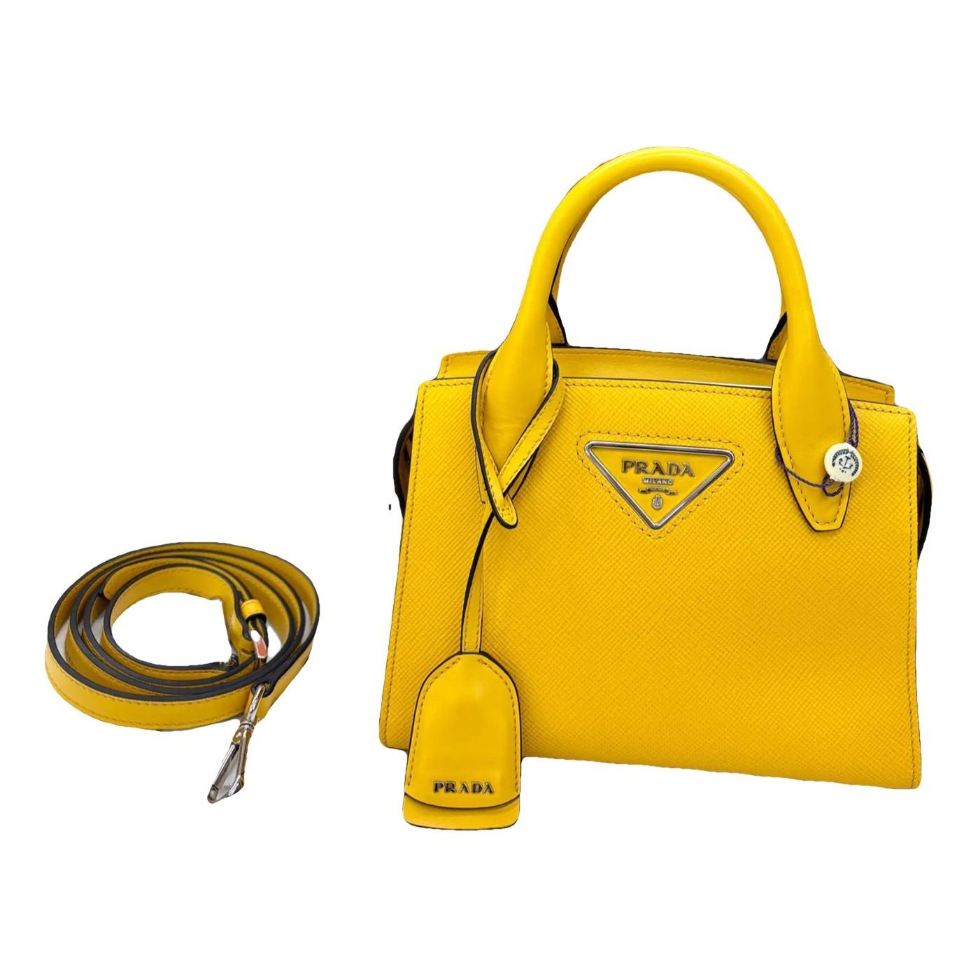 Pyramid leather handbag