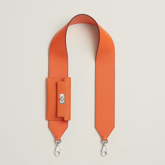Orange Kelly Pocket Bag Strap 50 MM